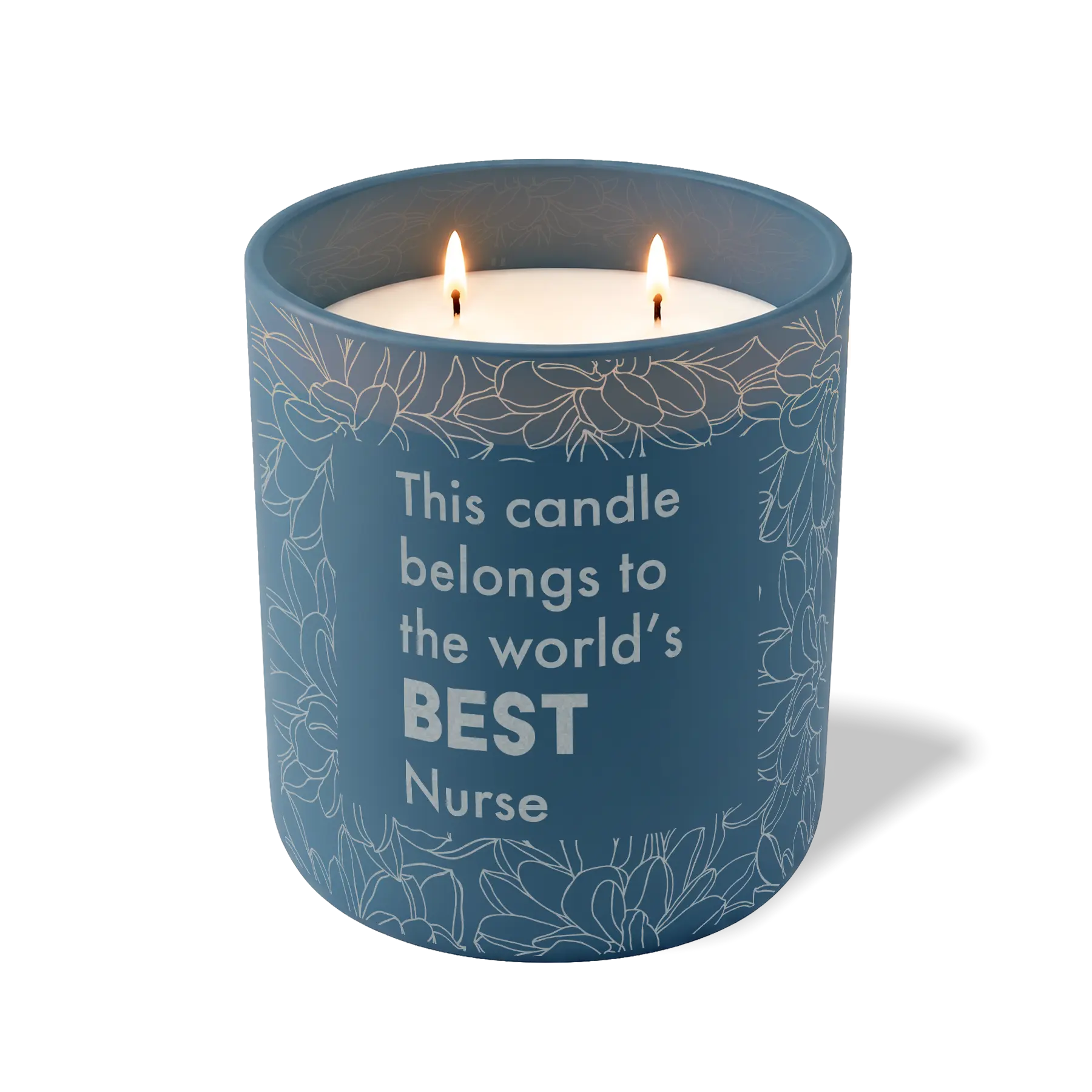 Wild Journey Custom Etched The World's Best Nurse 12 oz Studio Series Candle in Cobalt