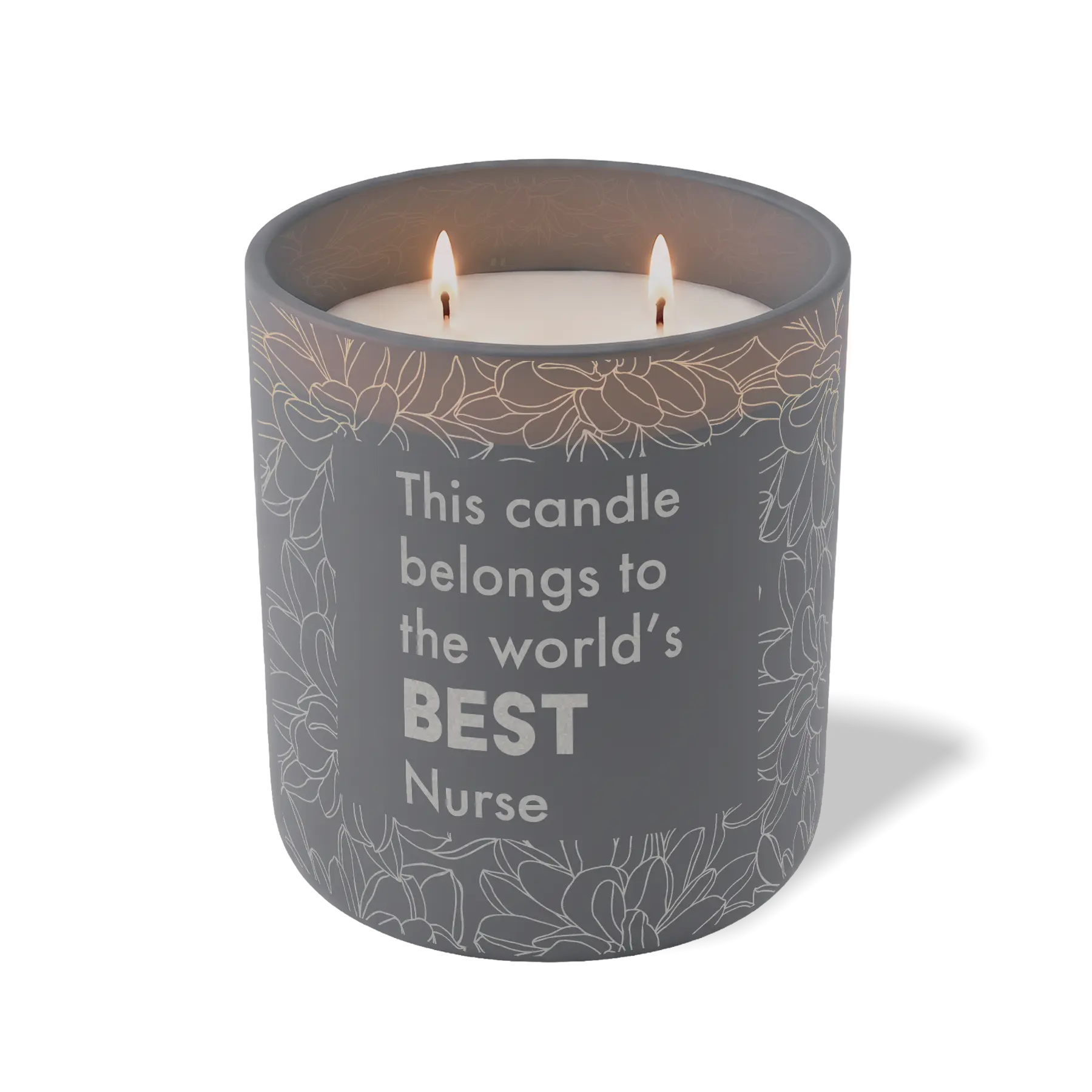 Custom Etched The World's Best Nurse 12 oz Studio Series Candle - Graphite