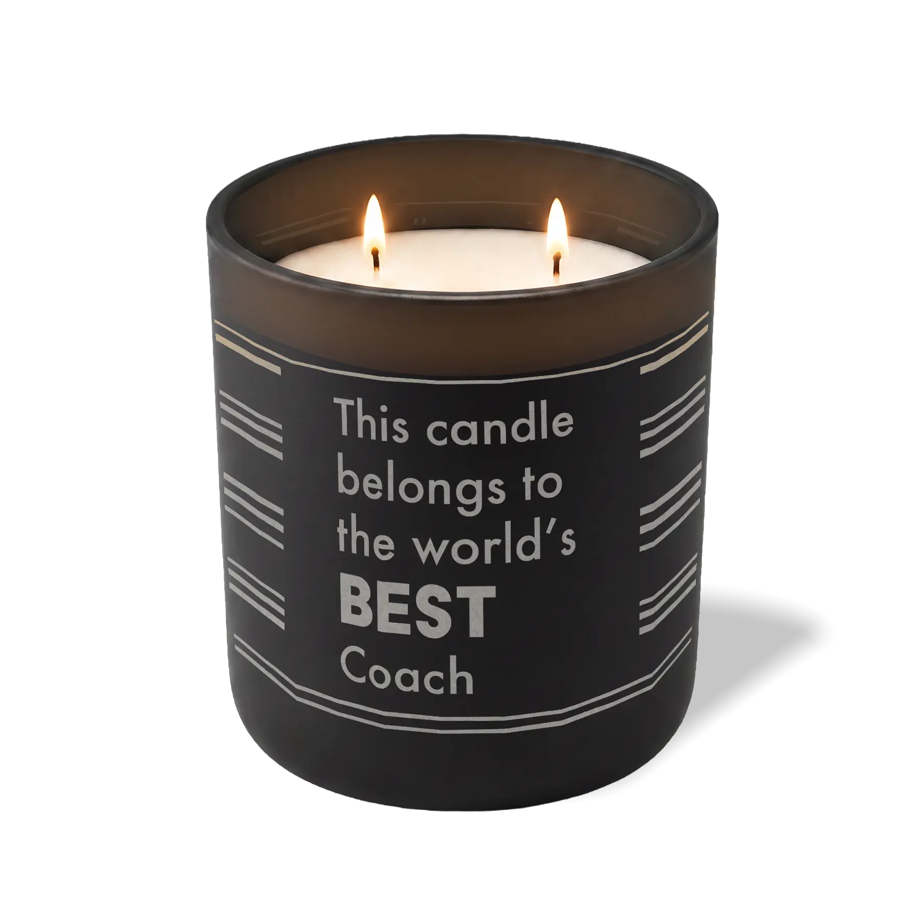 Custom Etched The World's Best Coach 12 oz Studio Series Candle - Black
