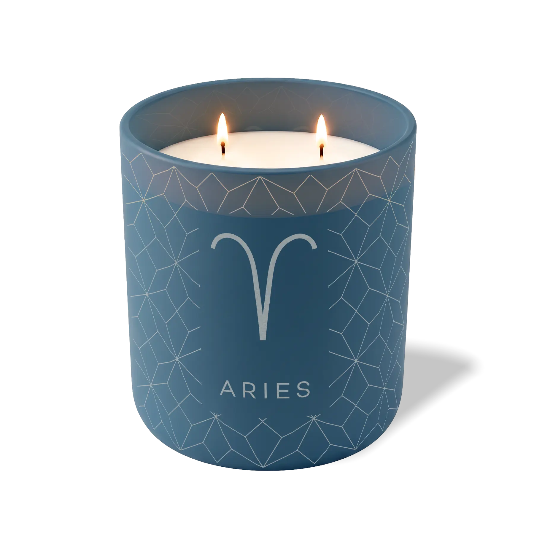 Wild Journey Custom Etched Aries Symbol 12 oz Studio Series Candle in Cobalt