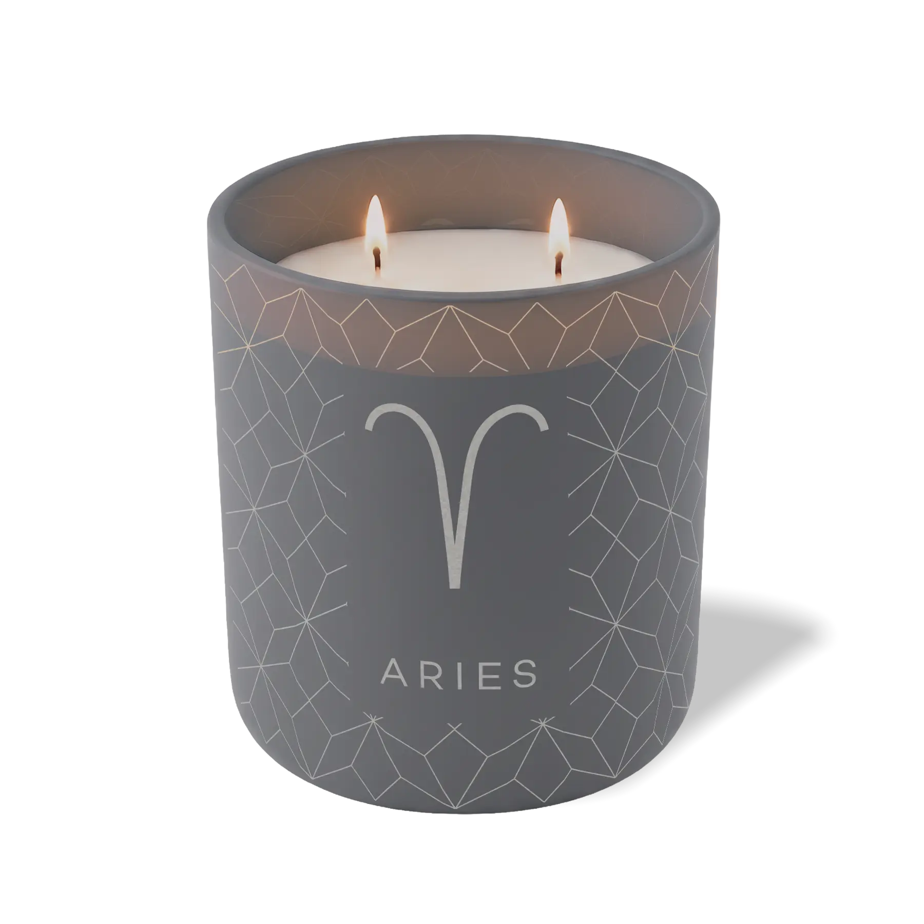 Custom Etched Aries Symbol 12 oz Studio Series Candle - Graphite