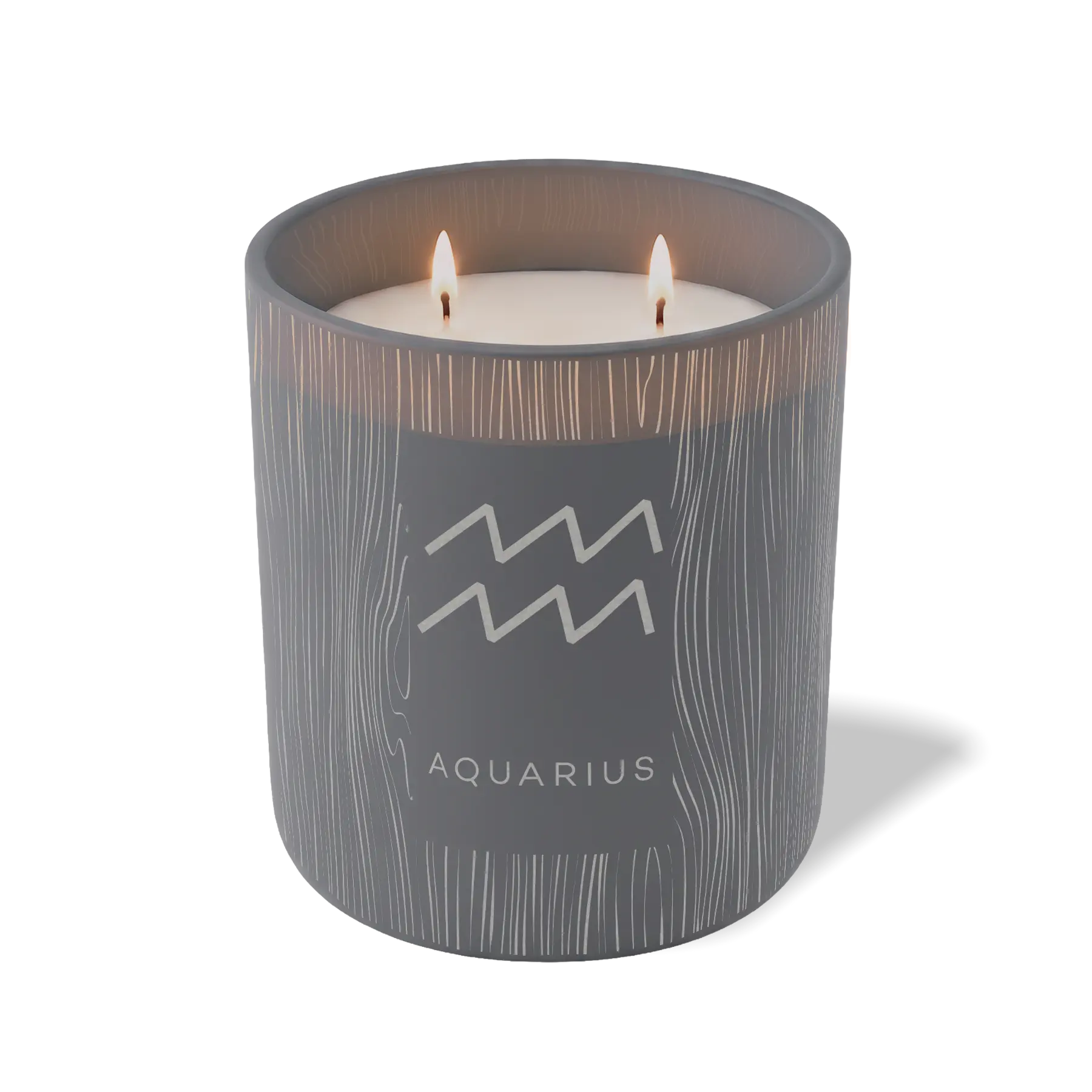 Custom Etched Aquarius Symbol 12 oz Studio Series Candle - Graphite