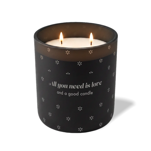 Custom Etched All You Need is Love and a Good Candle 12 oz Studio Series Candle - Black
