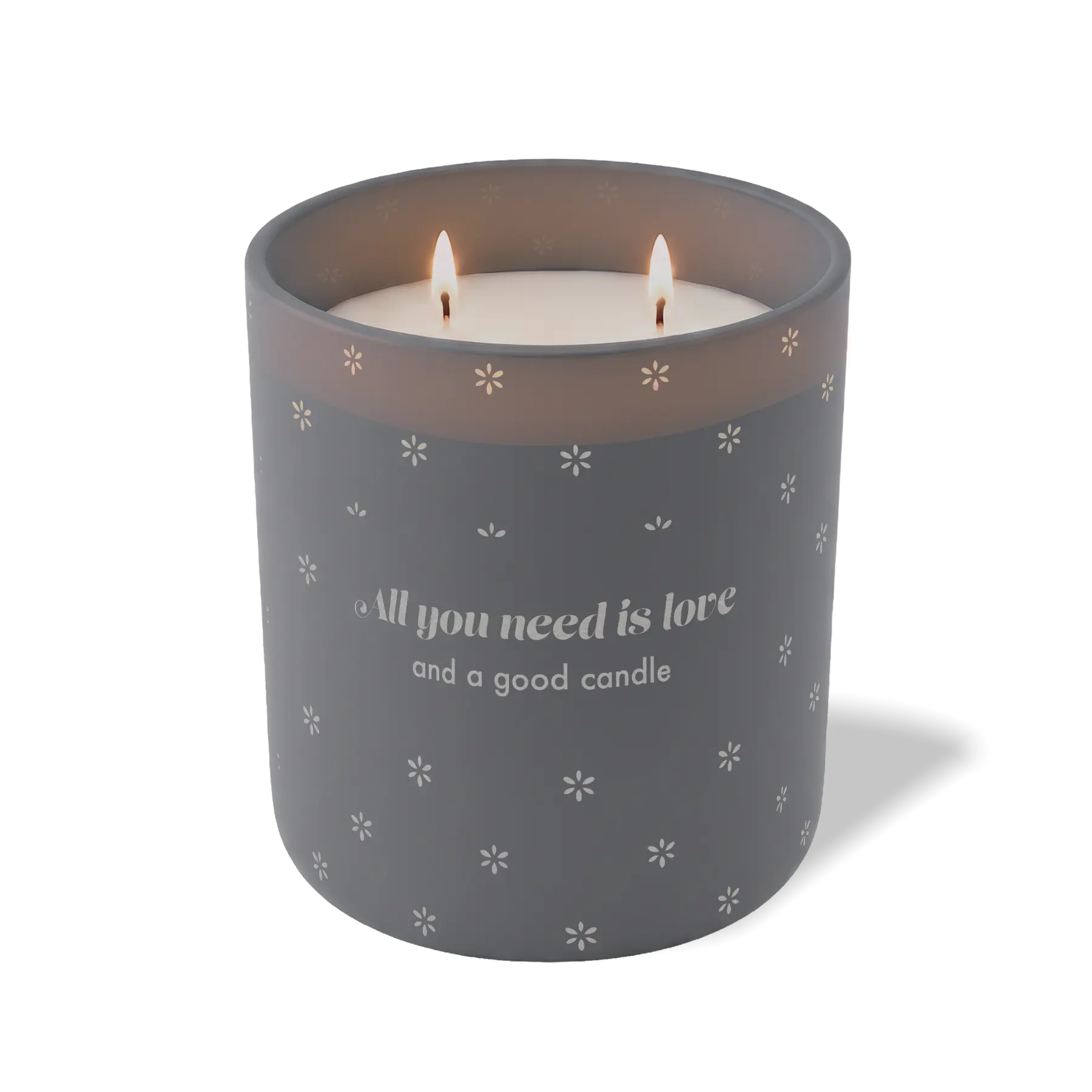 Custom Etched All You Need is Love and a Good Candle 12 oz Studio Series Candle - Graphite