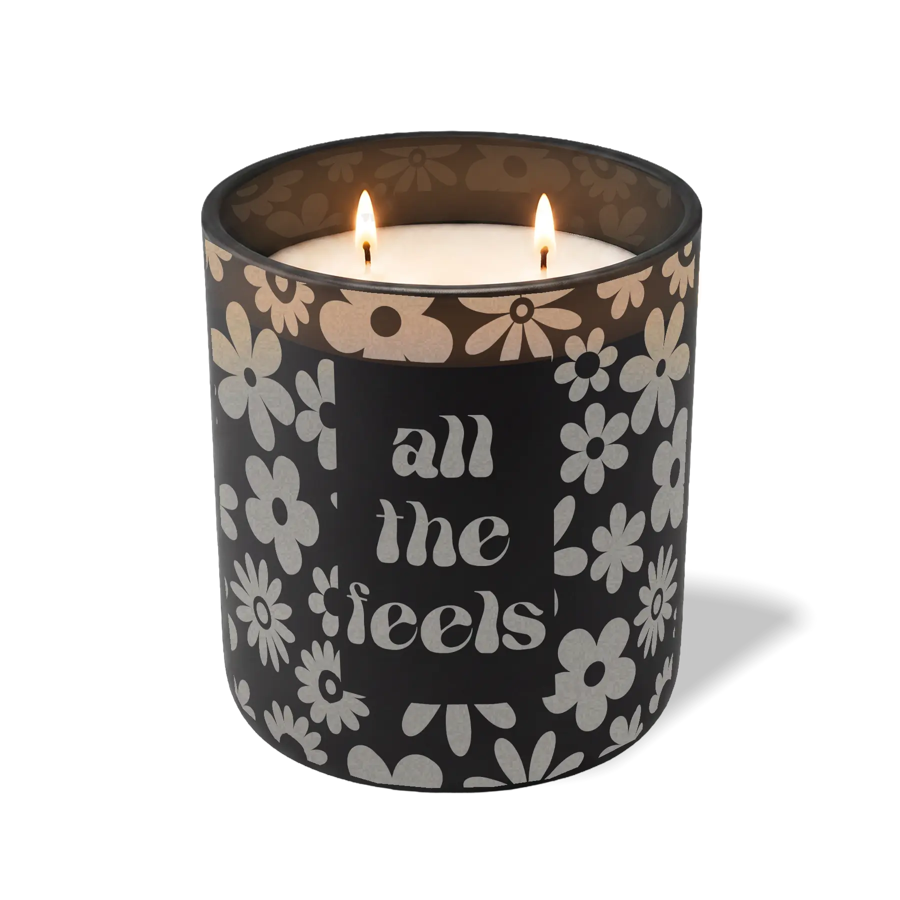Custom Etched All The Feels 12 oz Studio Series Candle - Black