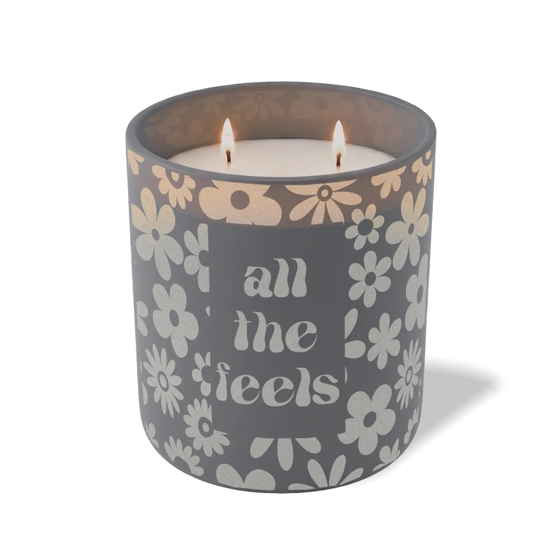 Custom Etched All The Feels 12 oz Studio Series Candle - Graphite