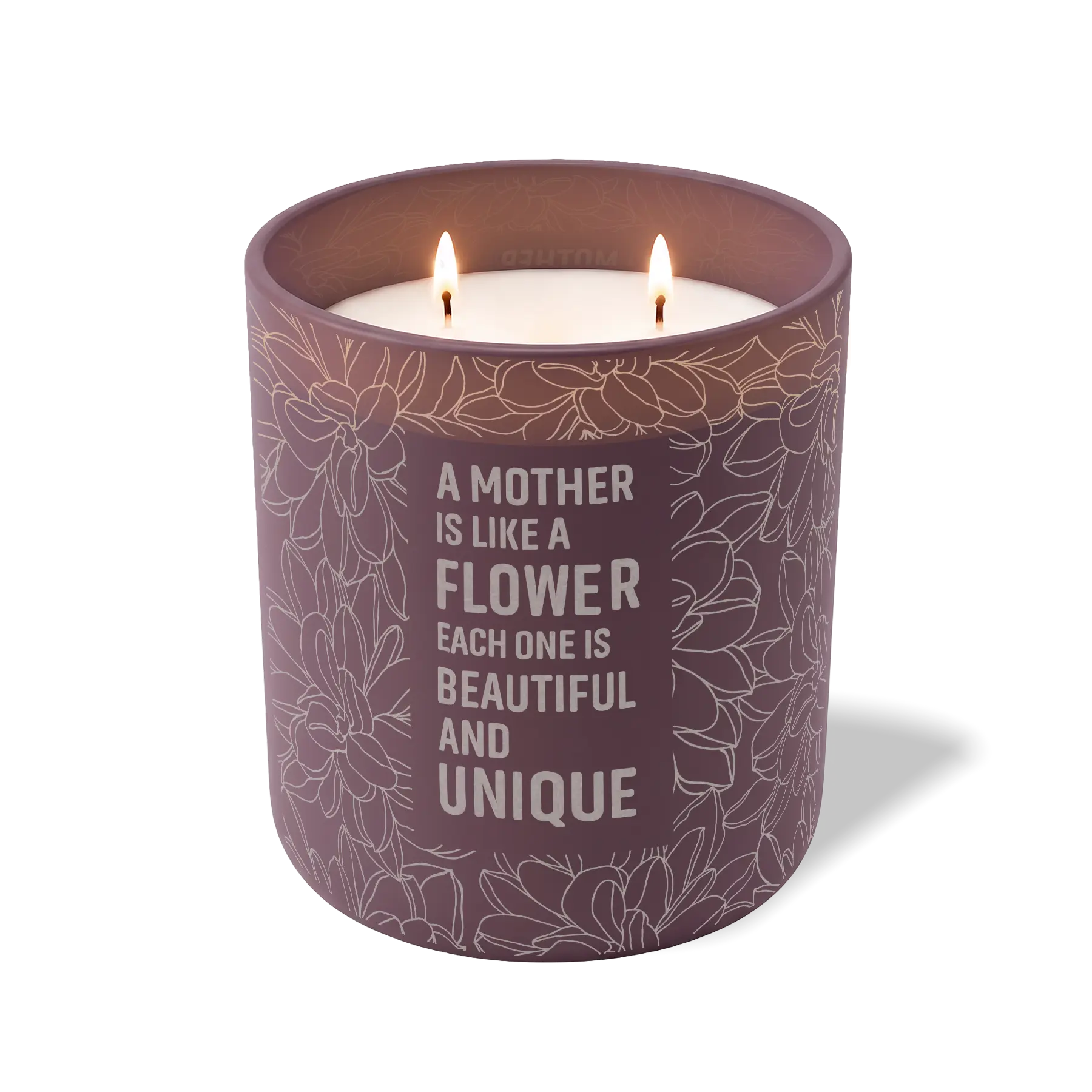 Wild Journey Custom Etched A Mother is Like a Flower 12 oz Studio Series Candle in Velvet Plum