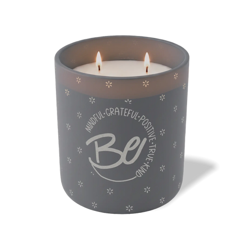 Wild Journey Custom Etched Be Mindful Grateful Positive True Kind 12 oz Studio Series Candle in Cobalt