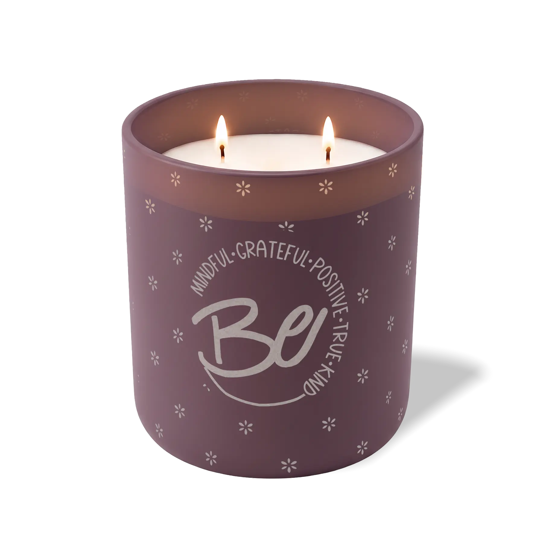 Wild Journey Custom Etched Be Mindful Grateful Positive True Kind 12 oz Studio Series Candle in Velvet Plum
