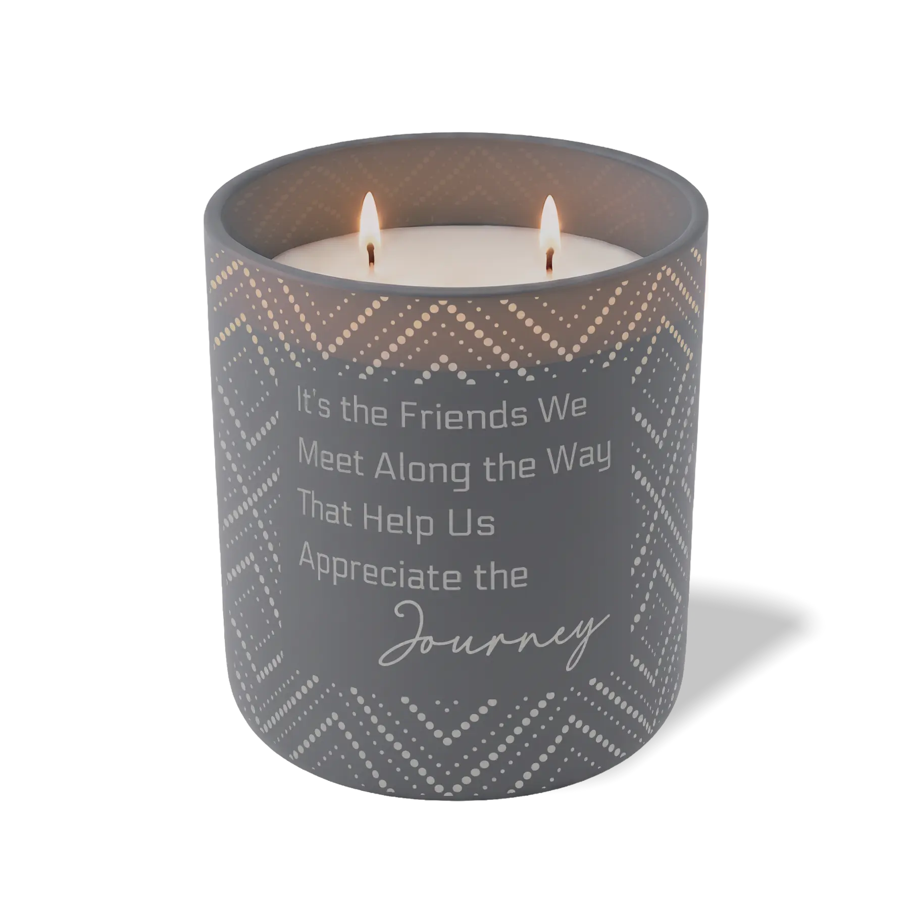 Custom Etched It's the Friends We Meet Along the Way 12 oz Studio Series Candle - Graphite