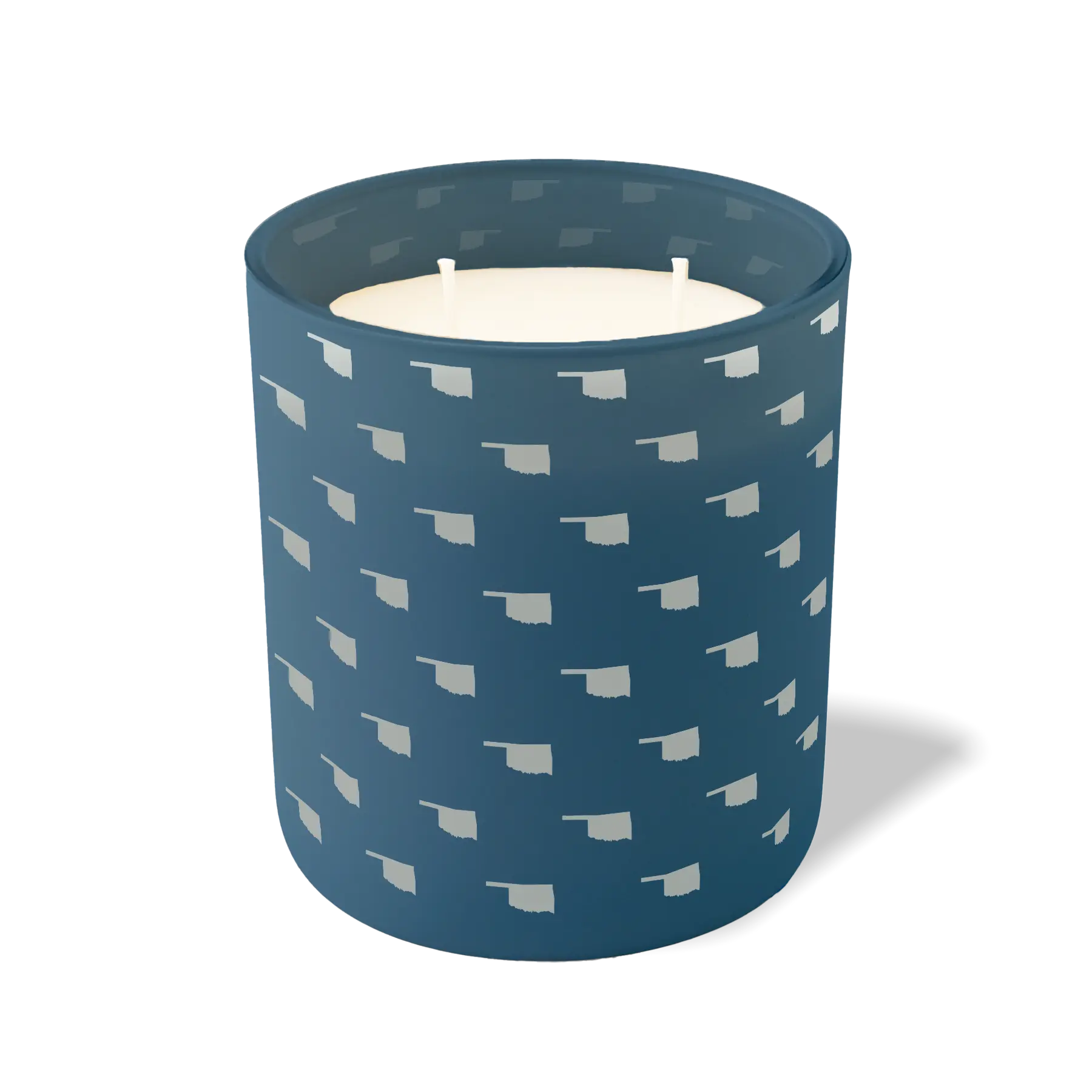 Wild Journey Custom Etched Oklahoma Pattern 12 oz Studio Series Candle in Cobalt