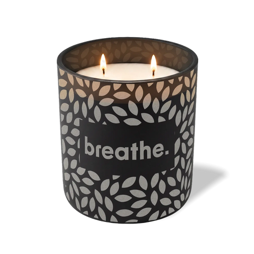 Wild Journey Custom Etched Breathe 12 oz Studio Series Candle in Black