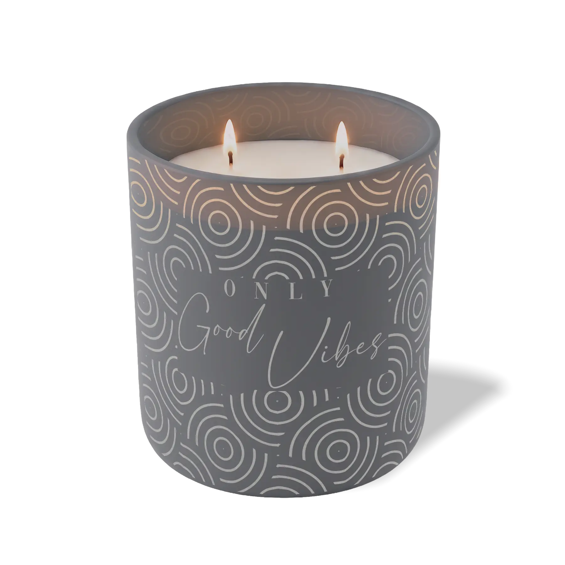 Wild Journey Custom Etched Only Good Vibes 12 oz Studio Series Candle in Graphite