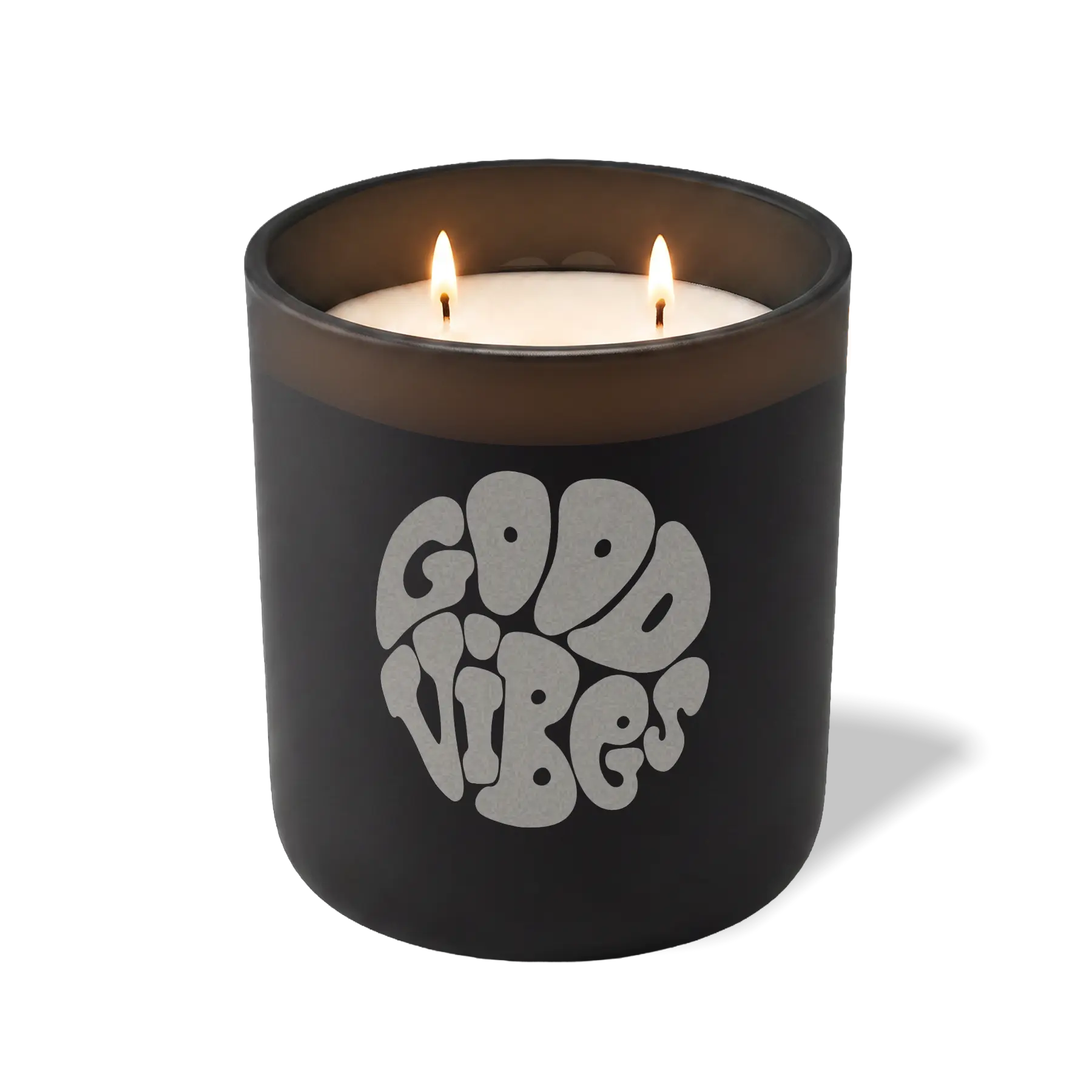 Wild Journey Custom Etched Good Vibes Retro 12 oz Studio Series Candle in Black