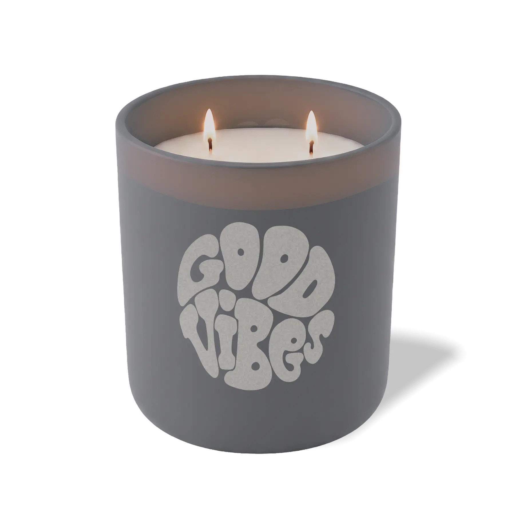 Wild Journey Custom Etched Good Vibes Retro 12 oz Studio Series Candle in Graphite