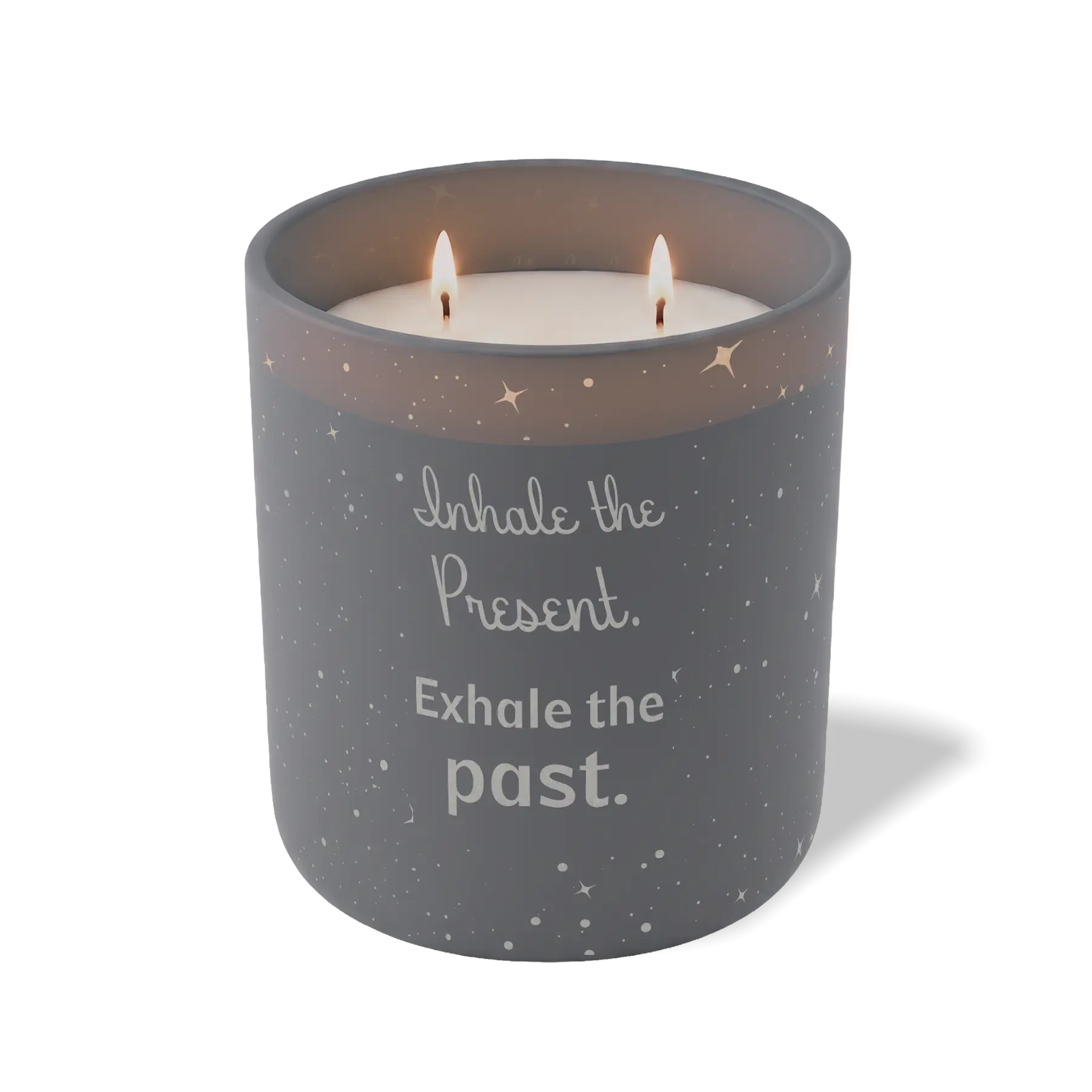 Wild Journey Custom Etched Inhale the Present Exhale the past 12 oz Studio Series Candle in Graphite