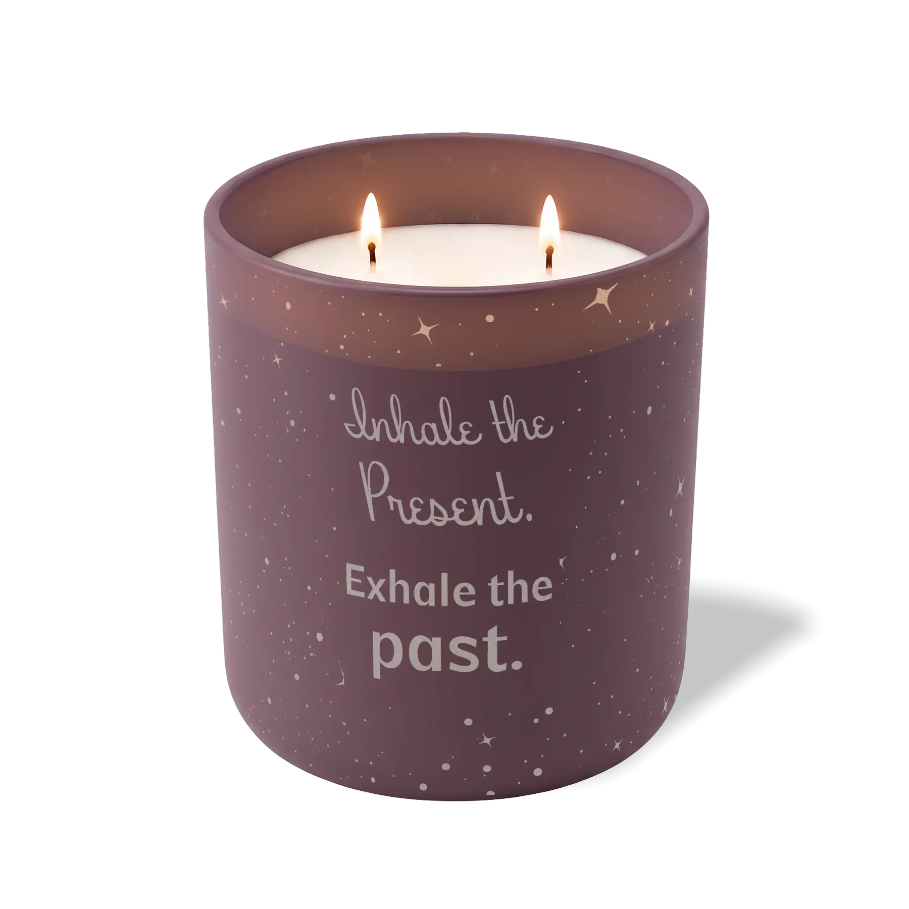 Wild Journey Custom Etched Inhale the Present Exhale the past 12 oz Studio Series Candle in Velvet Plum