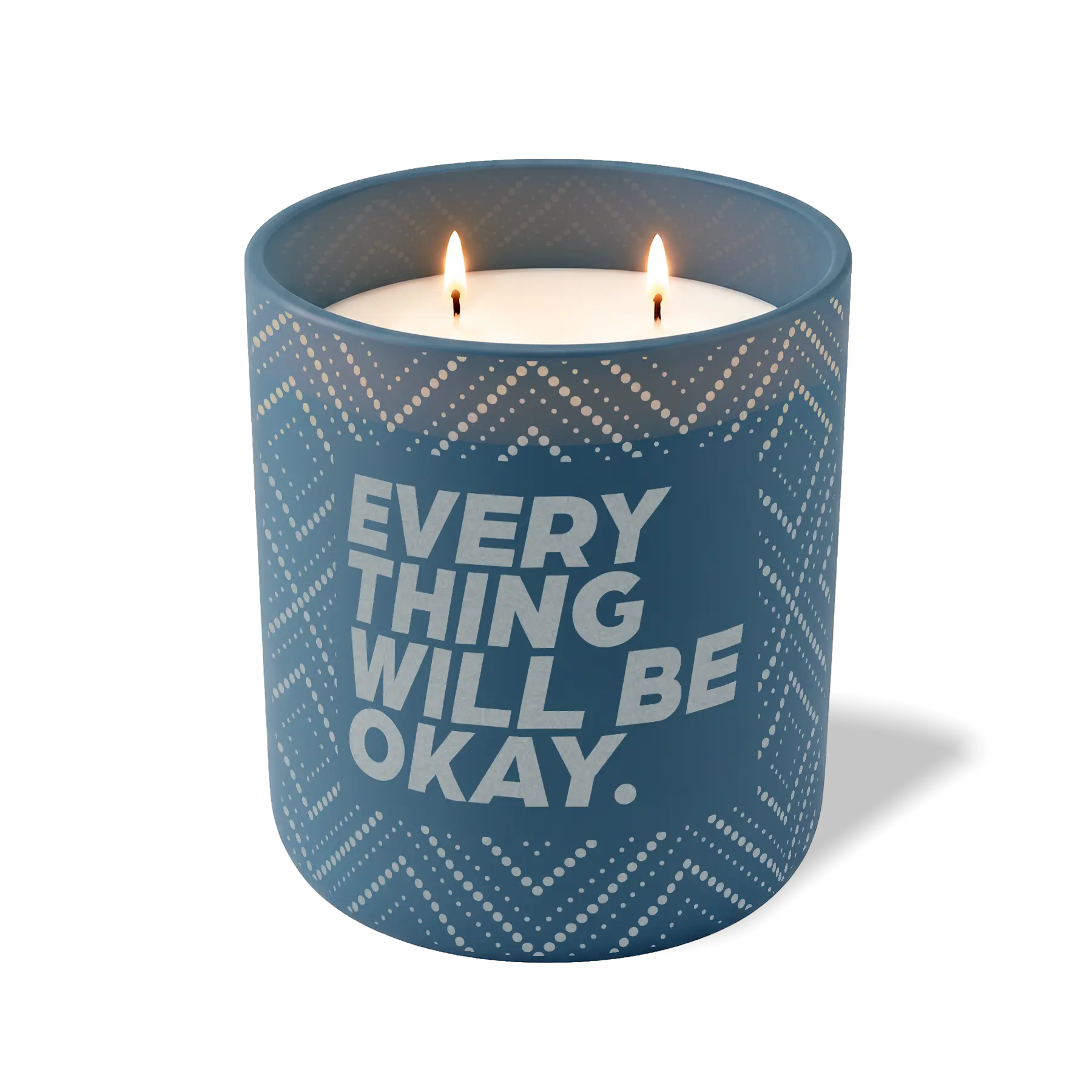 Wild Journey Custom Etched Everything Will be Okay 12 oz Studio Series Candle in Cobalt