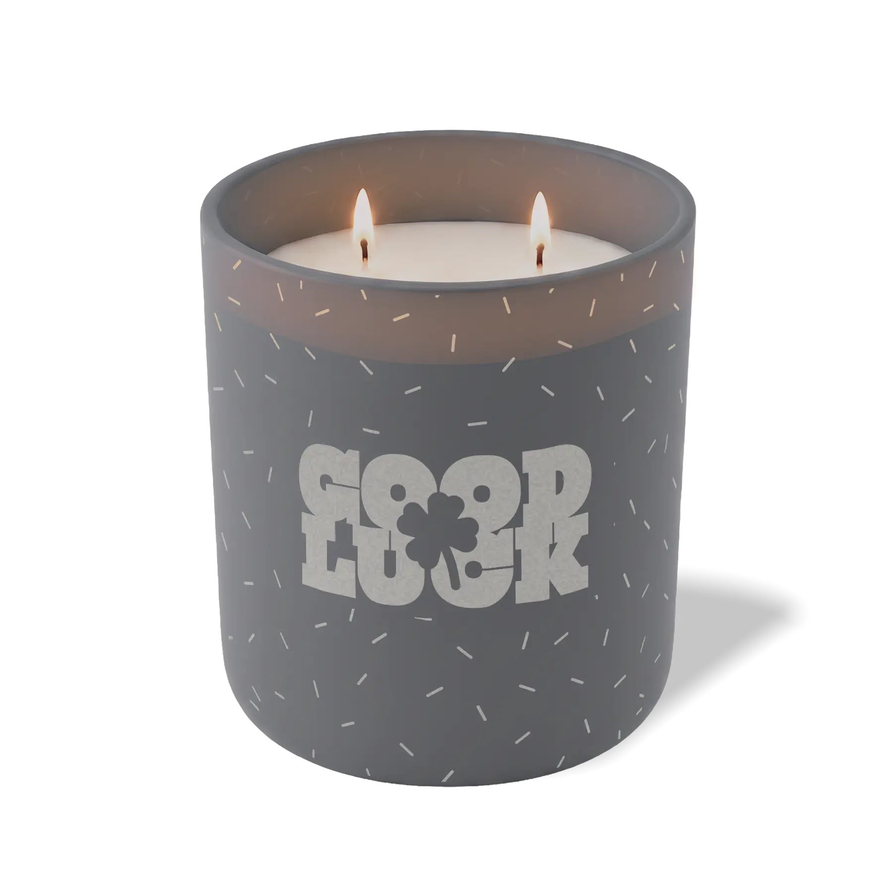 Wild Journey Custom Etched Good Luck Shamrock 12 oz Studio Series Candle in Graphite
