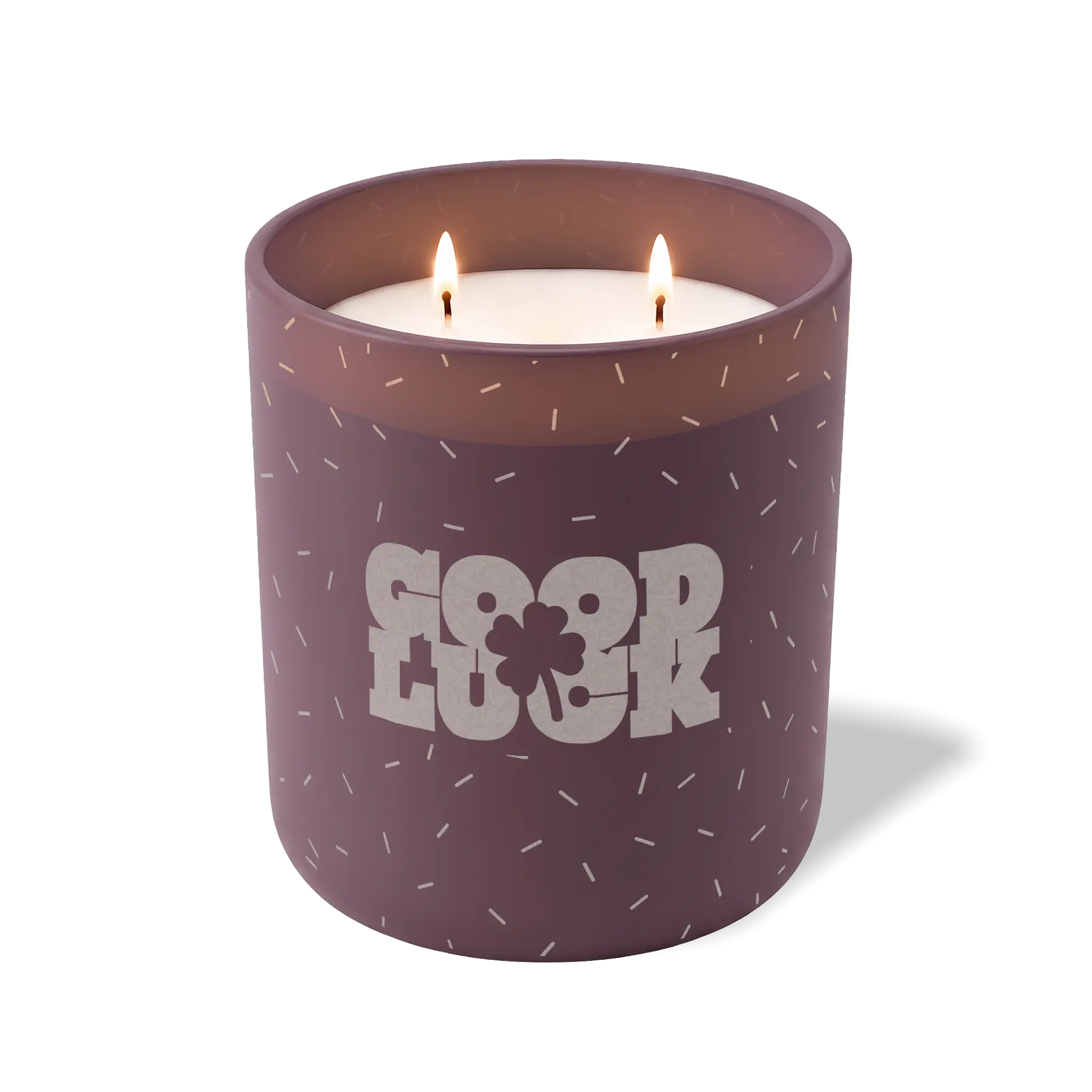 Wild Journey Custom Etched Good Luck Shamrock 12 oz Studio Series Candle in Velvet Plum