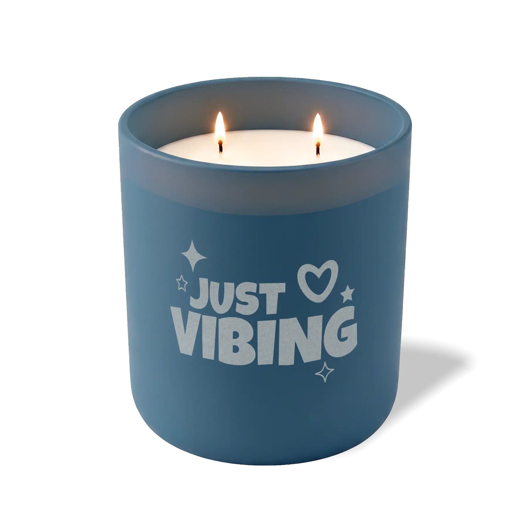 Wild Journey Custom Etched Just Vibing 12 oz Studio Series Candle in Cobalt