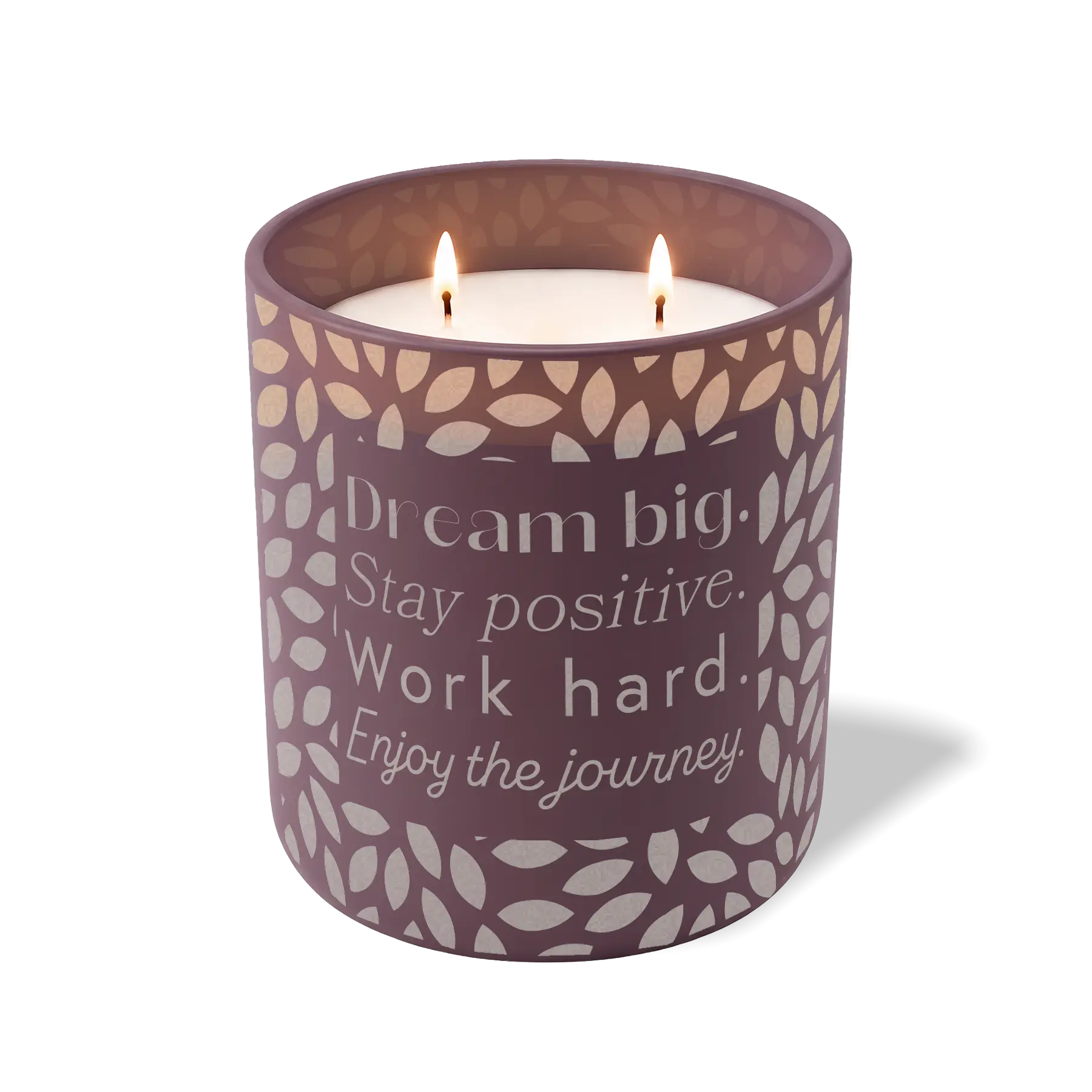 Wild Journey Custom Etched Dream Big Stay Positive Work Hard Enjoy the Journey 12 oz Studio Series Candle in Velvet Plum