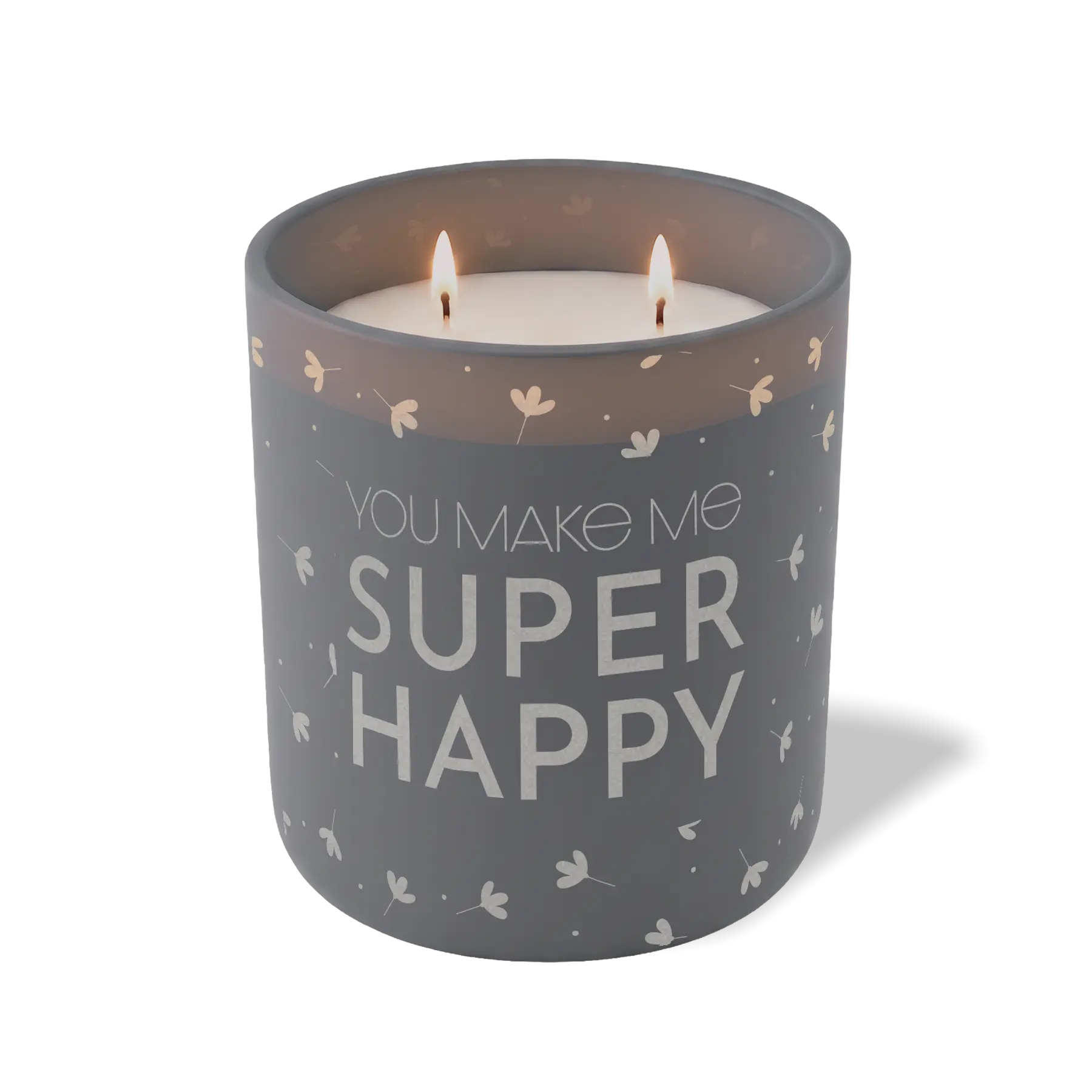 Wild Journey Custom Etched You Make Me Super Happy 12 oz Studio Series Candle in Graphite