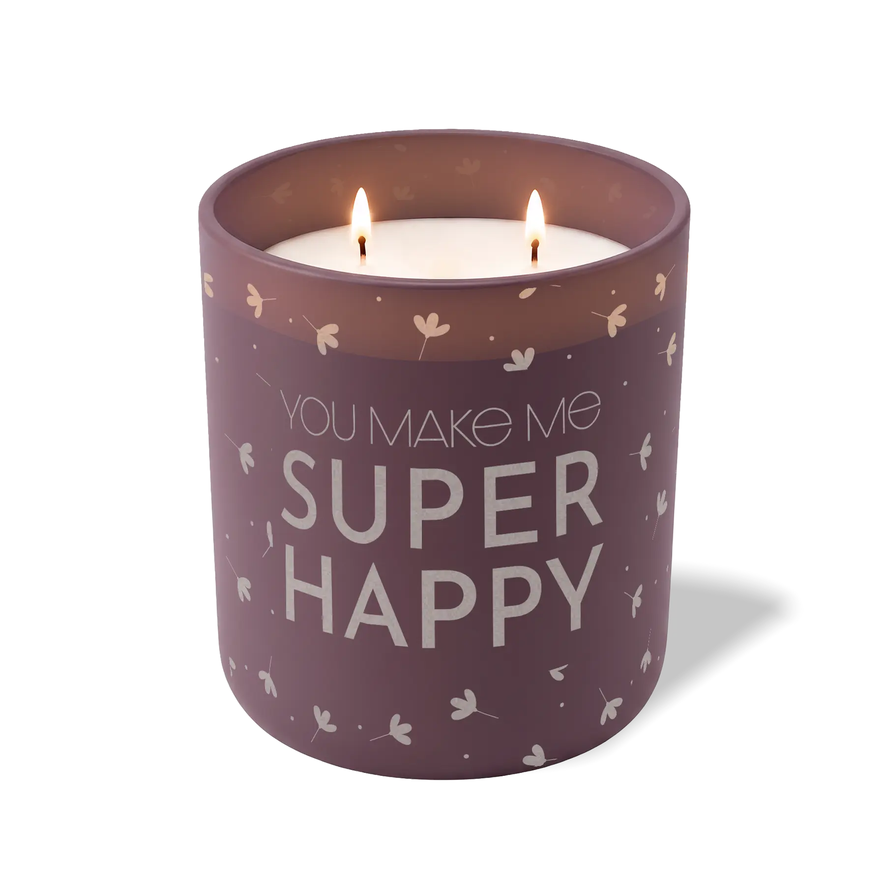 Wild Journey Custom Etched You Make Me Super Happy 12 oz Studio Series Candle in Velvet Plum
