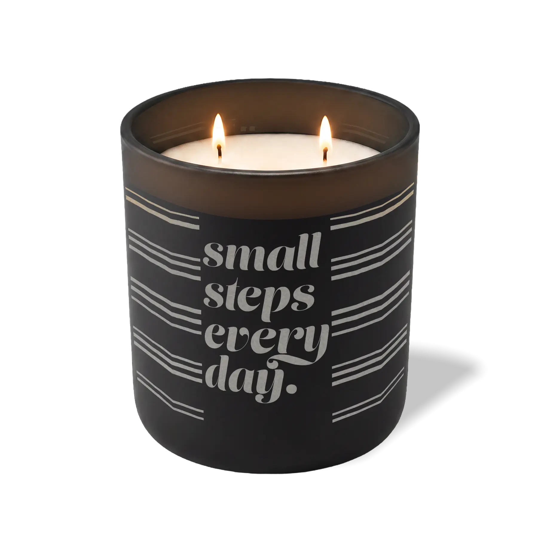 Wild Journey Custom Etched Small Steps Every Day 12 oz Studio Series Candle in Black