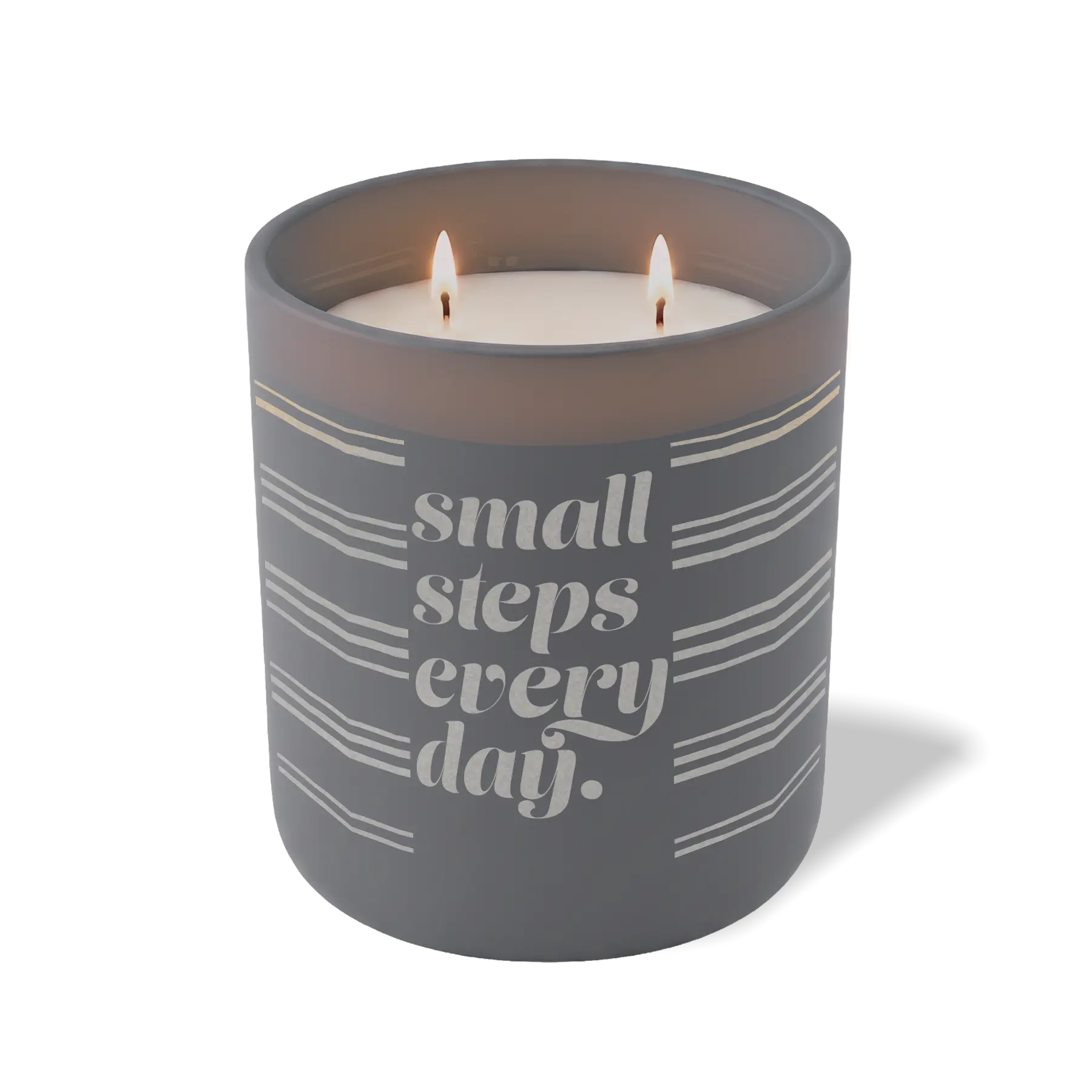 Wild Journey Custom Etched Small Steps Every Day 12 oz Studio Series Candle in Graphite