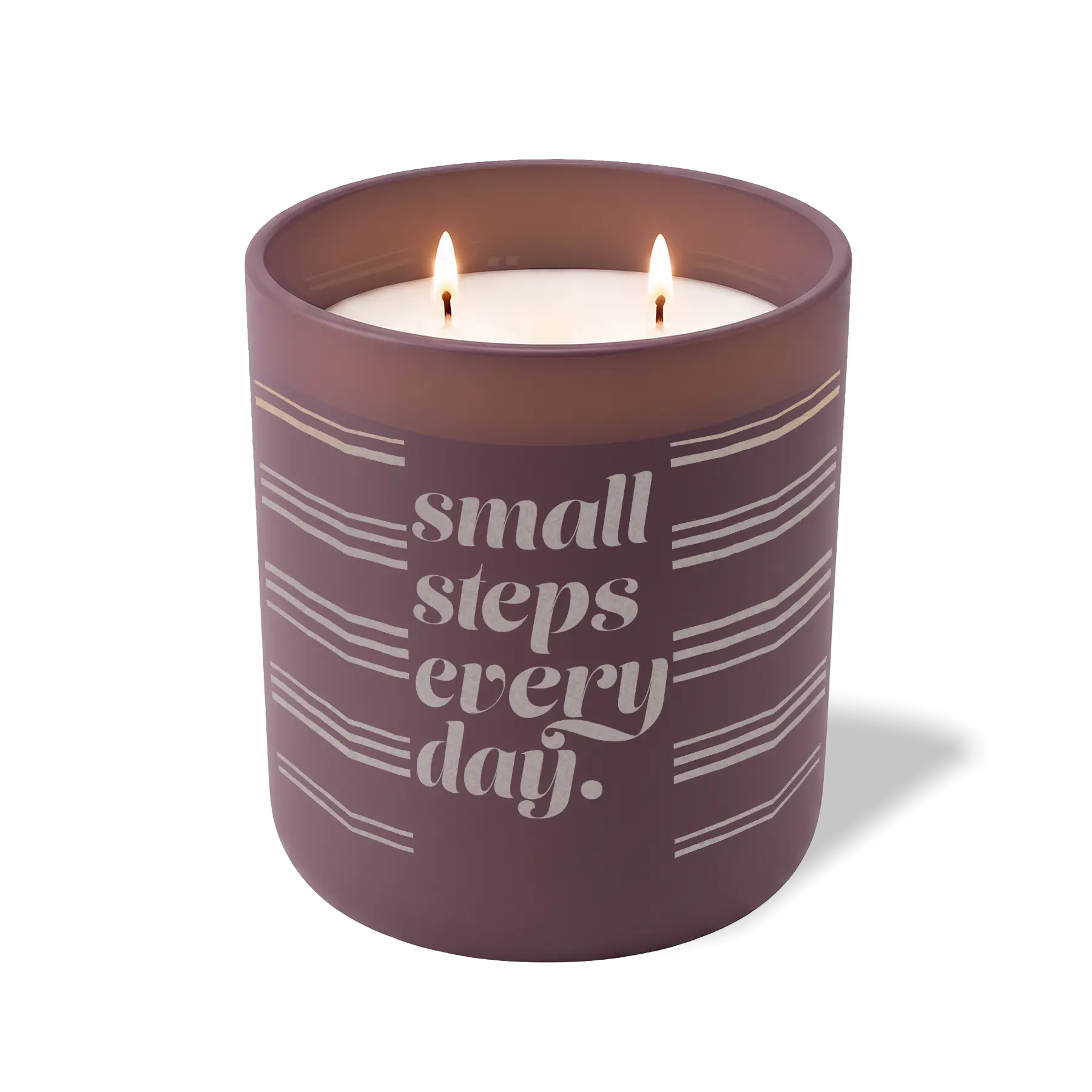 Wild Journey Custom Etched Small Steps Every Day 12 oz Studio Series Candle in Velvet Plum