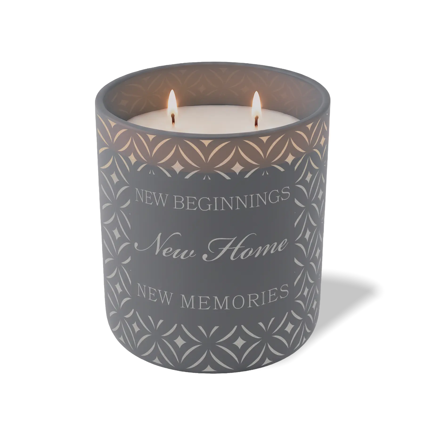 Wild Journey Custom Etched New Beginnings New Home New Memories 12 oz Studio Series Candle in Graphite