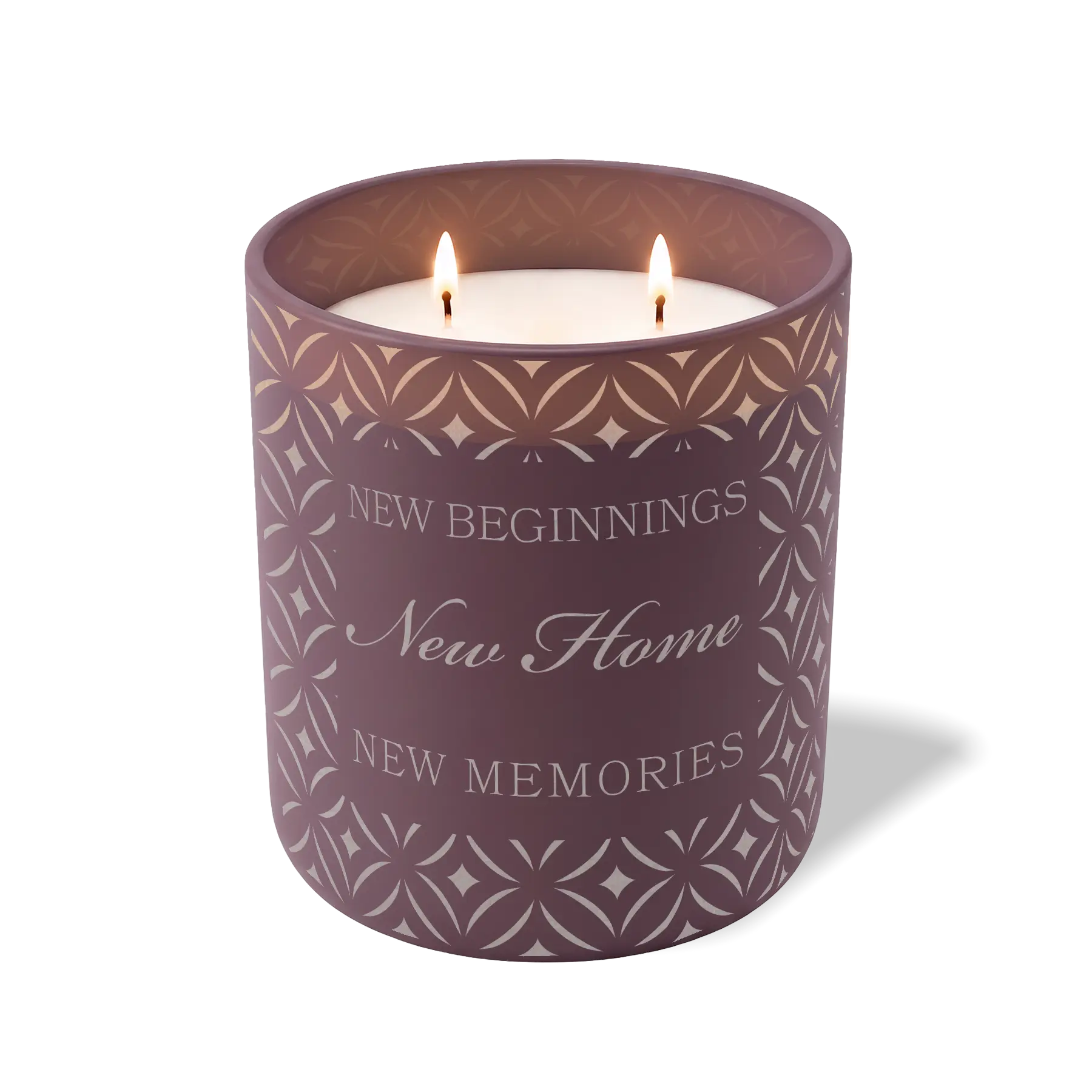 Wild Journey Custom Etched New Beginnings New Home New Memories 12 oz Studio Series Candle in Velvet Plum