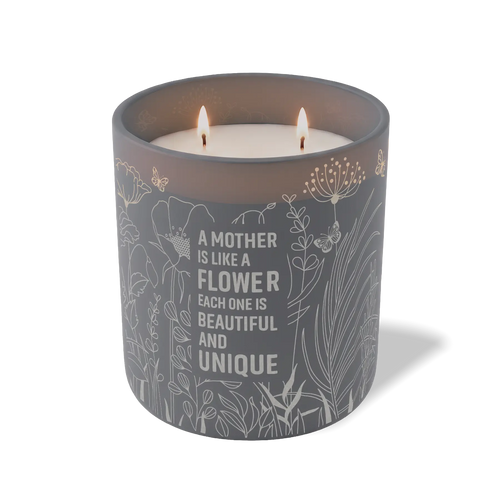 Wild Journey Custom Etched A Mother is Like a Flower 12 oz Studio Series Candle in Graphite