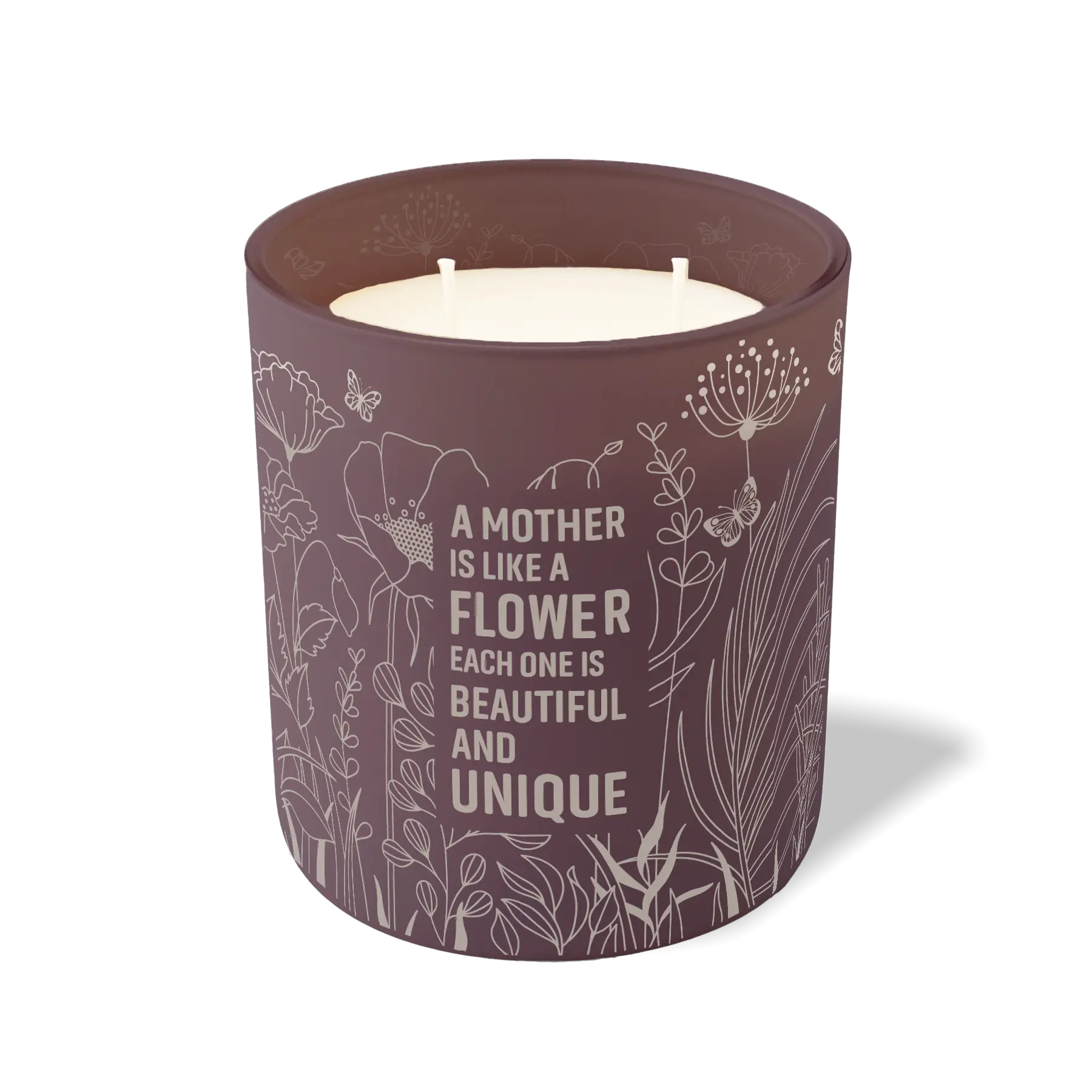 Wild Journey Custom Etched A Mother is Like a Flower 12 oz Studio Series Candle in Velvet Plum