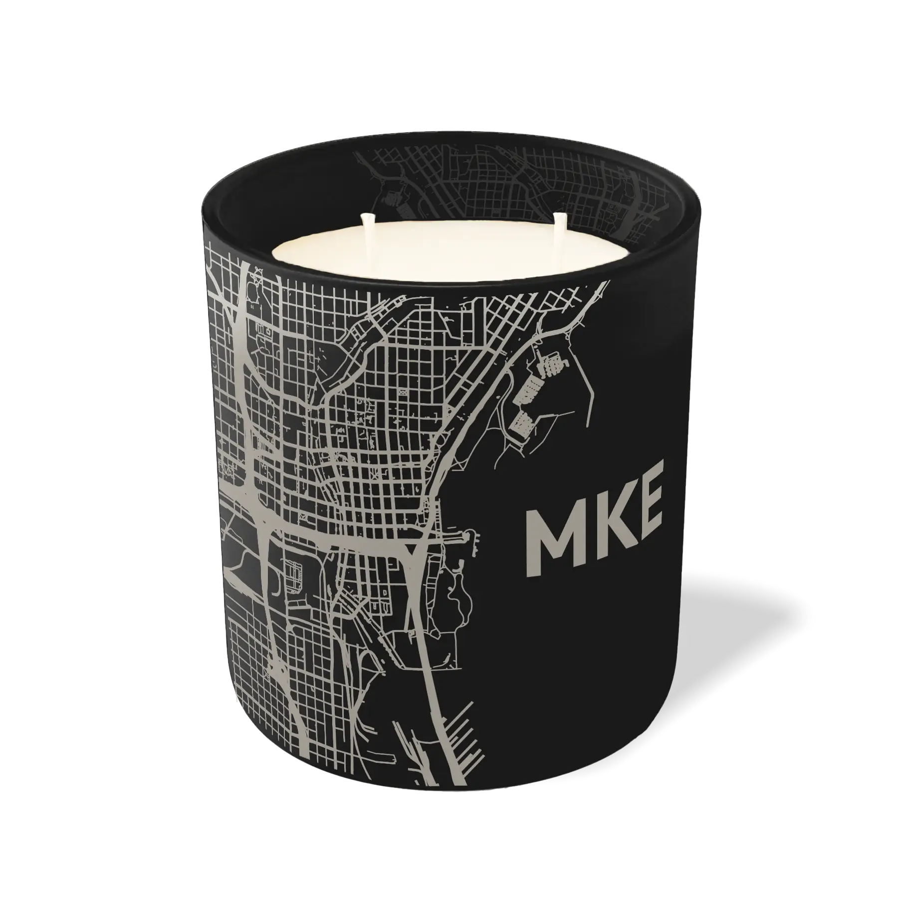 Wild Journey Custom Etched MKE Map 12 oz Studio Series Candle in Black