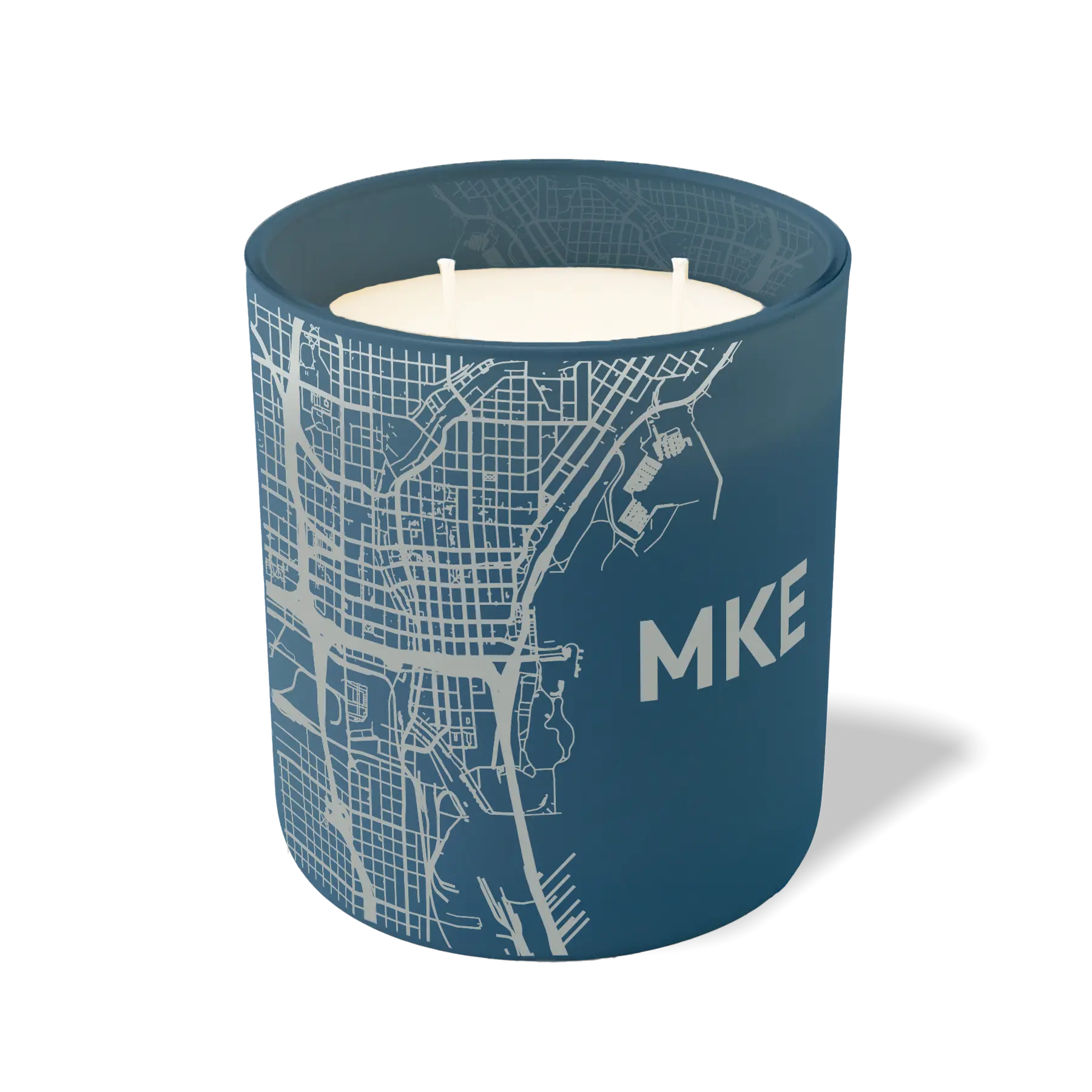 Wild Journey Custom Etched MKE Map 12 oz Studio Series Candle in Cobalt
