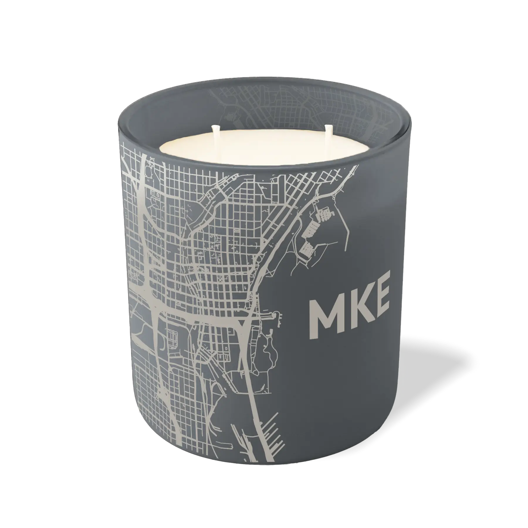 Wild Journey Custom Etched MKE Map 12 oz Studio Series Candle in Graphite