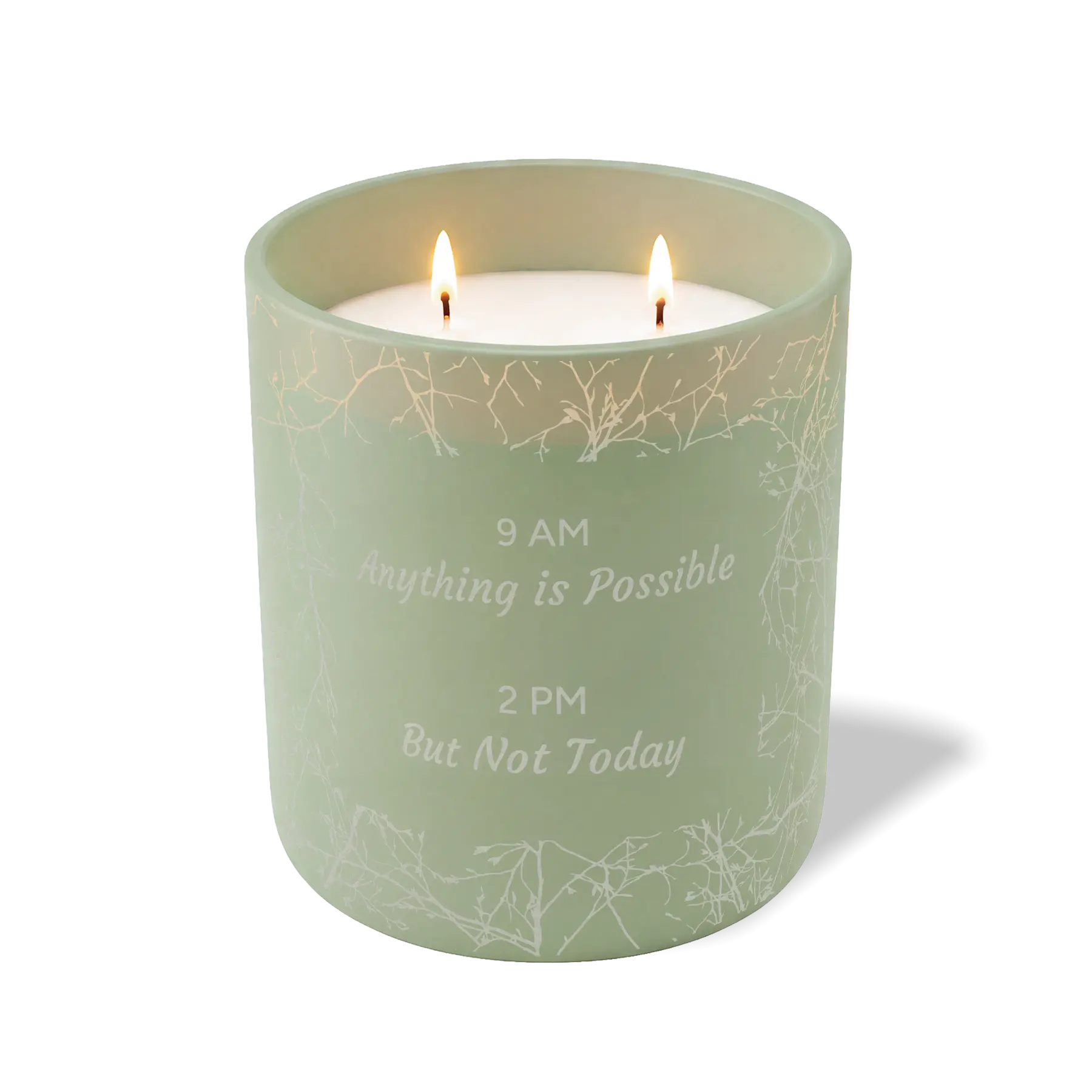 Wild Journey Custom Etched 9 AM Anything is Possible 2 PM But Not Today 12 oz Studio Series Candle in Meadow