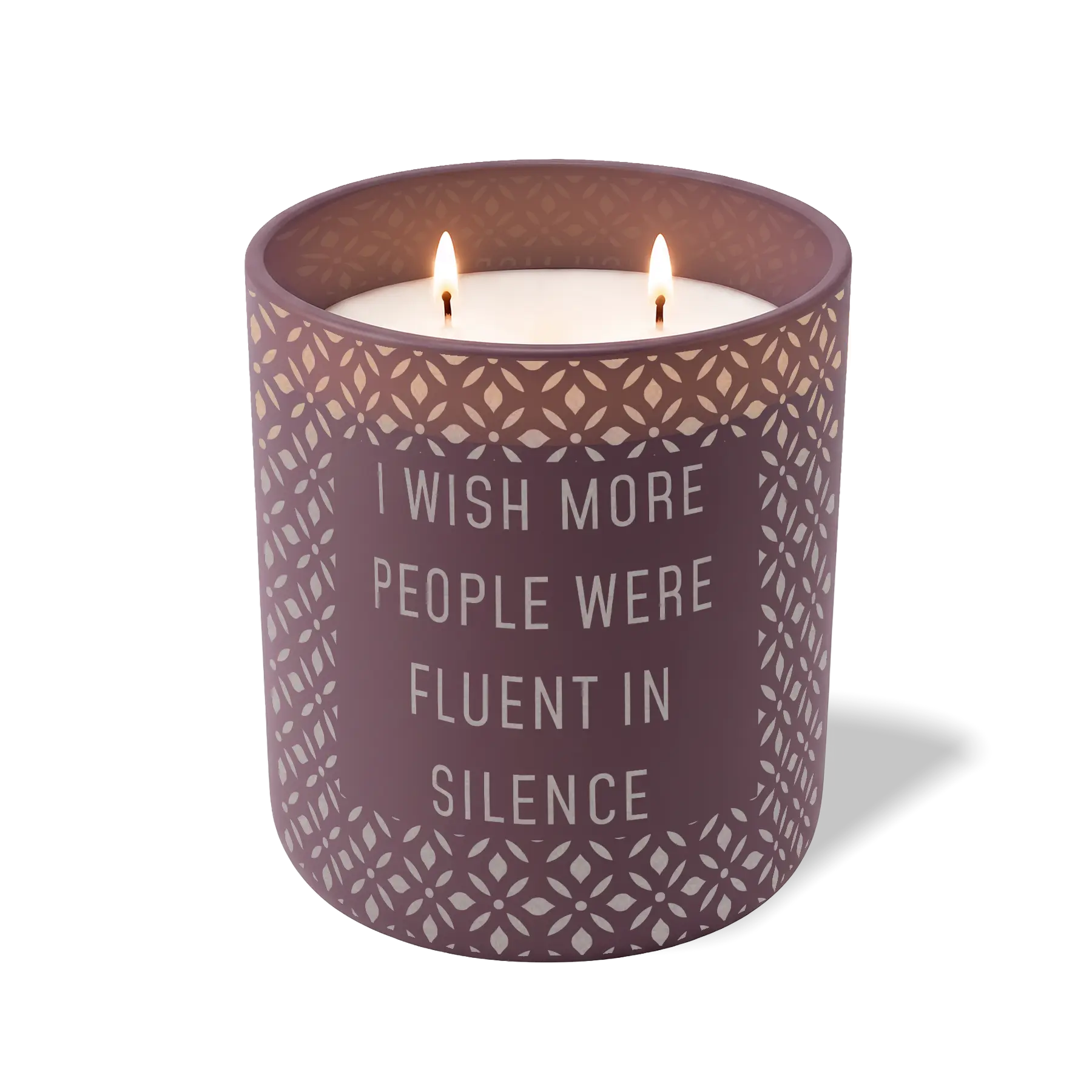 Wild Journey Custom Etched I Wish More People Were Fluent in Silence 12 oz Studio Series Candle in Velvet Plum