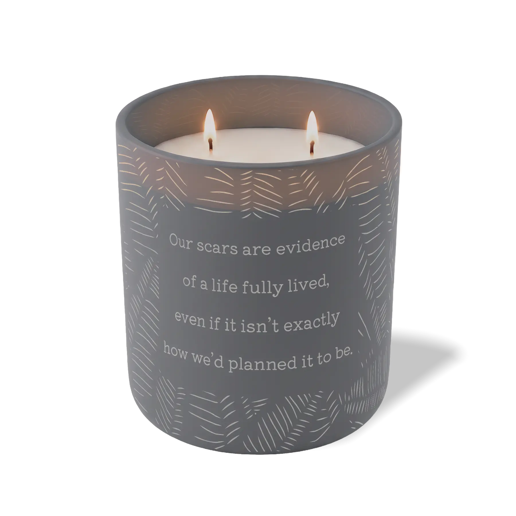 Wild Journey Custom Etched Our Scars are Evidence 12 oz Studio Series Candle in Graphite