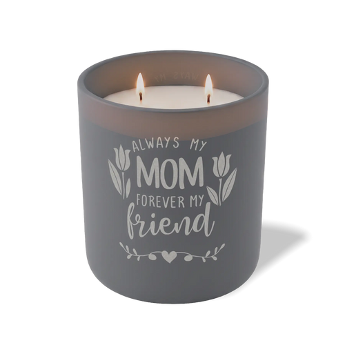 Wild Journey Custom Etched Always My Mom Forever My Friend 12 oz Studio Series Candle in Graphite