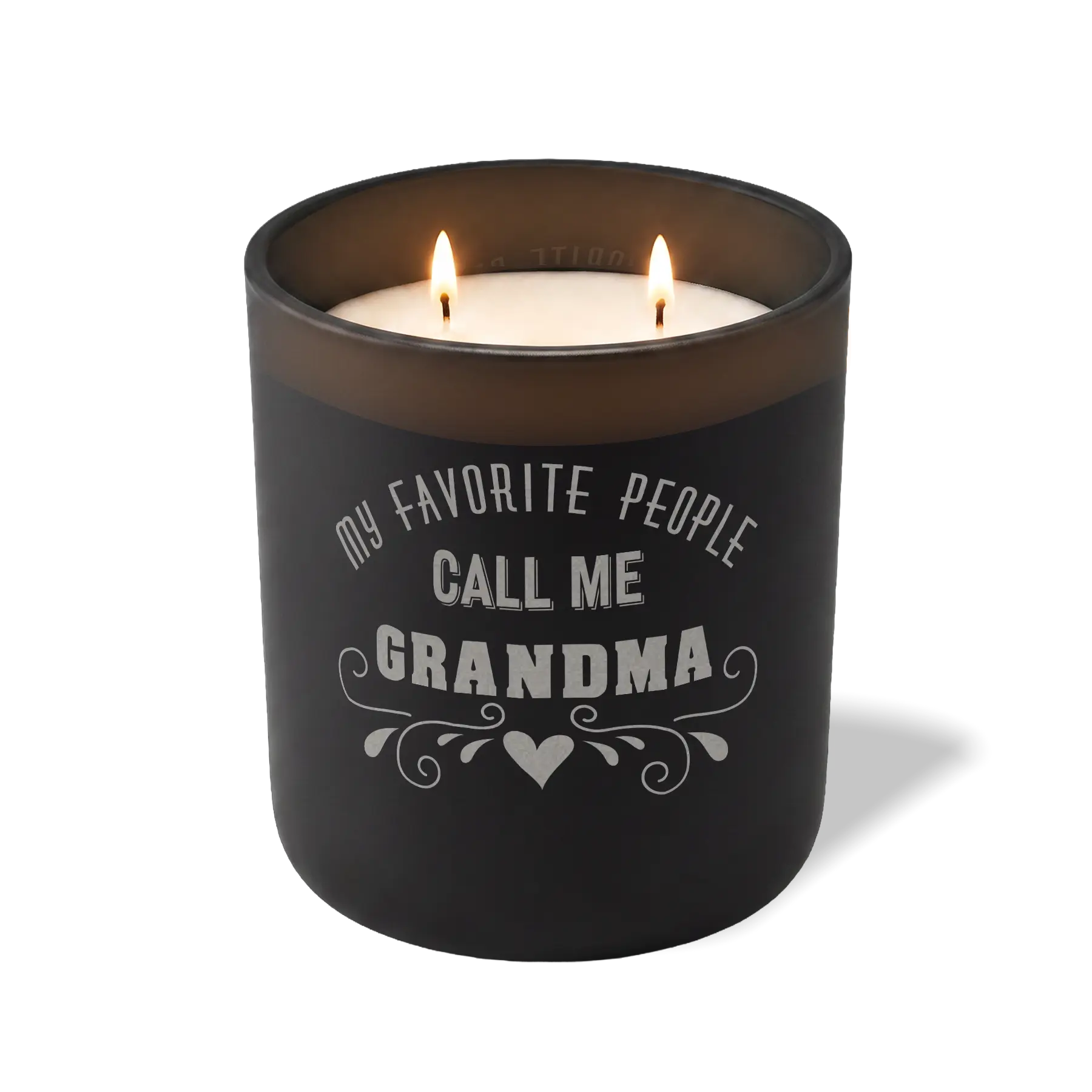 Wild Journey Custom Etched My Favorite People Call me Grandma 12 oz Studio Series Candle in Black