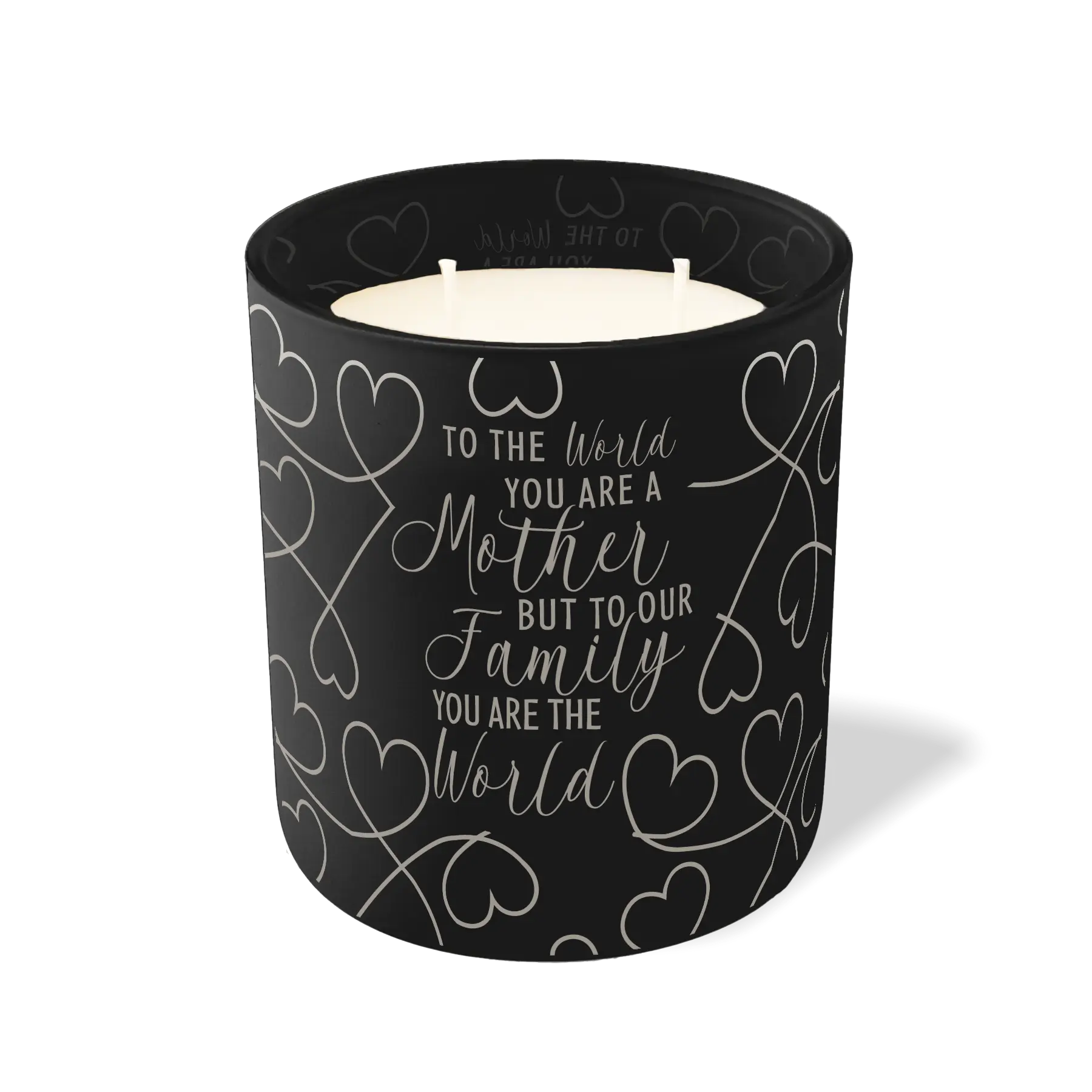Wild Journey Custom Etched To the World You Are Mother 12 oz Studio Series Candle in Black