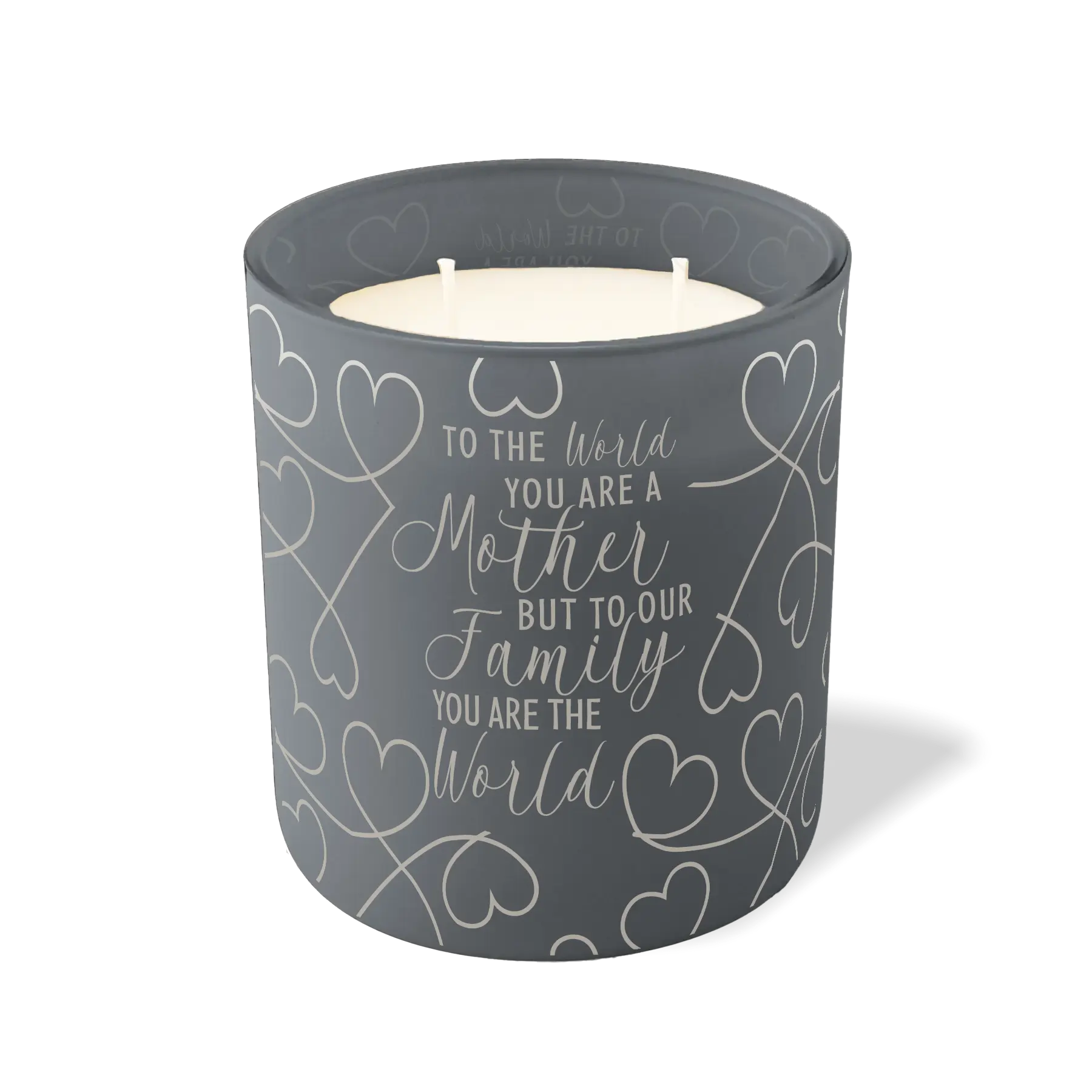Wild Journey Custom Etched To the World You Are Mother 12 oz Studio Series Candle in Graphite