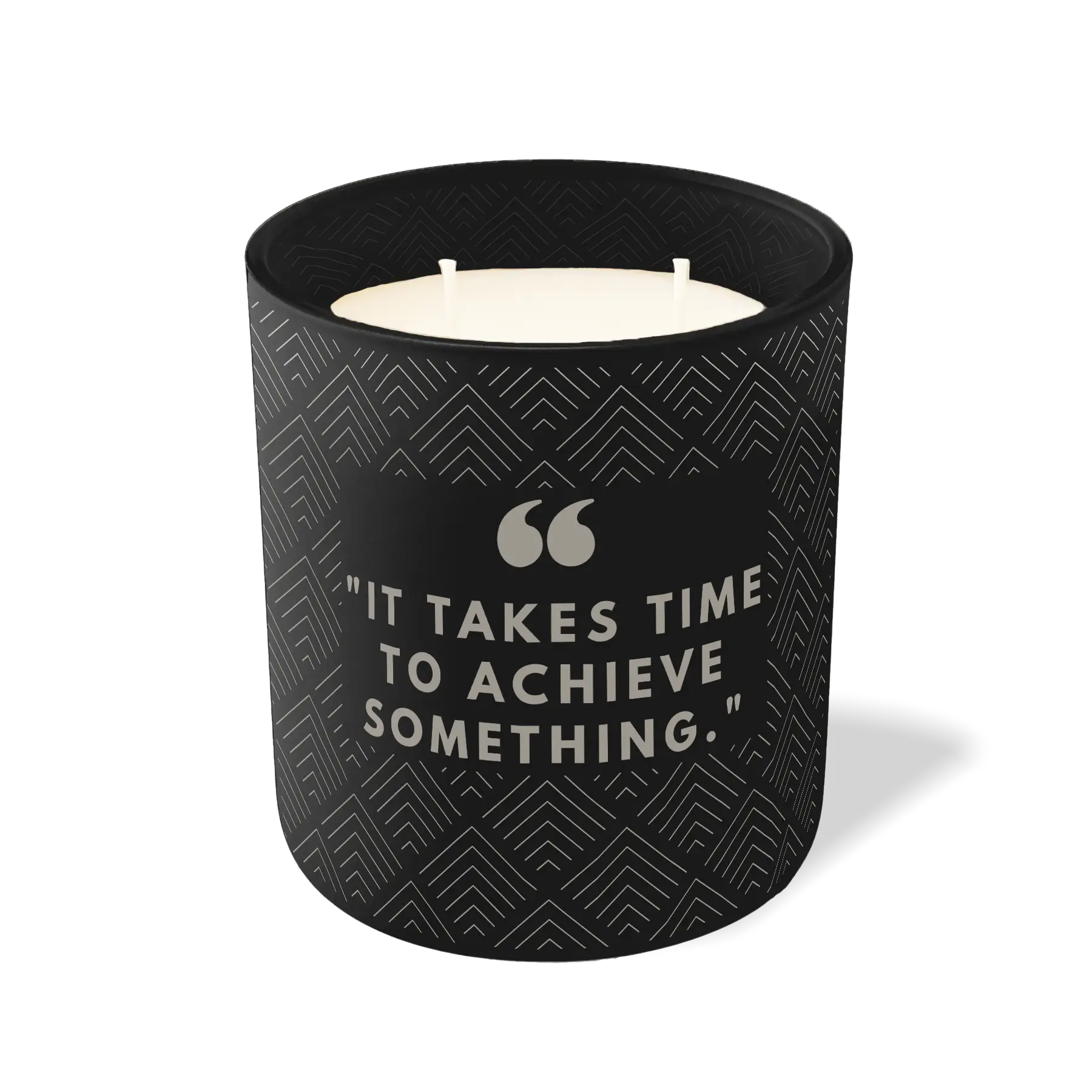 Wild Journey Custom Etched It Takes Time to Achieve Something 12 oz Studio Series Candle in Black
