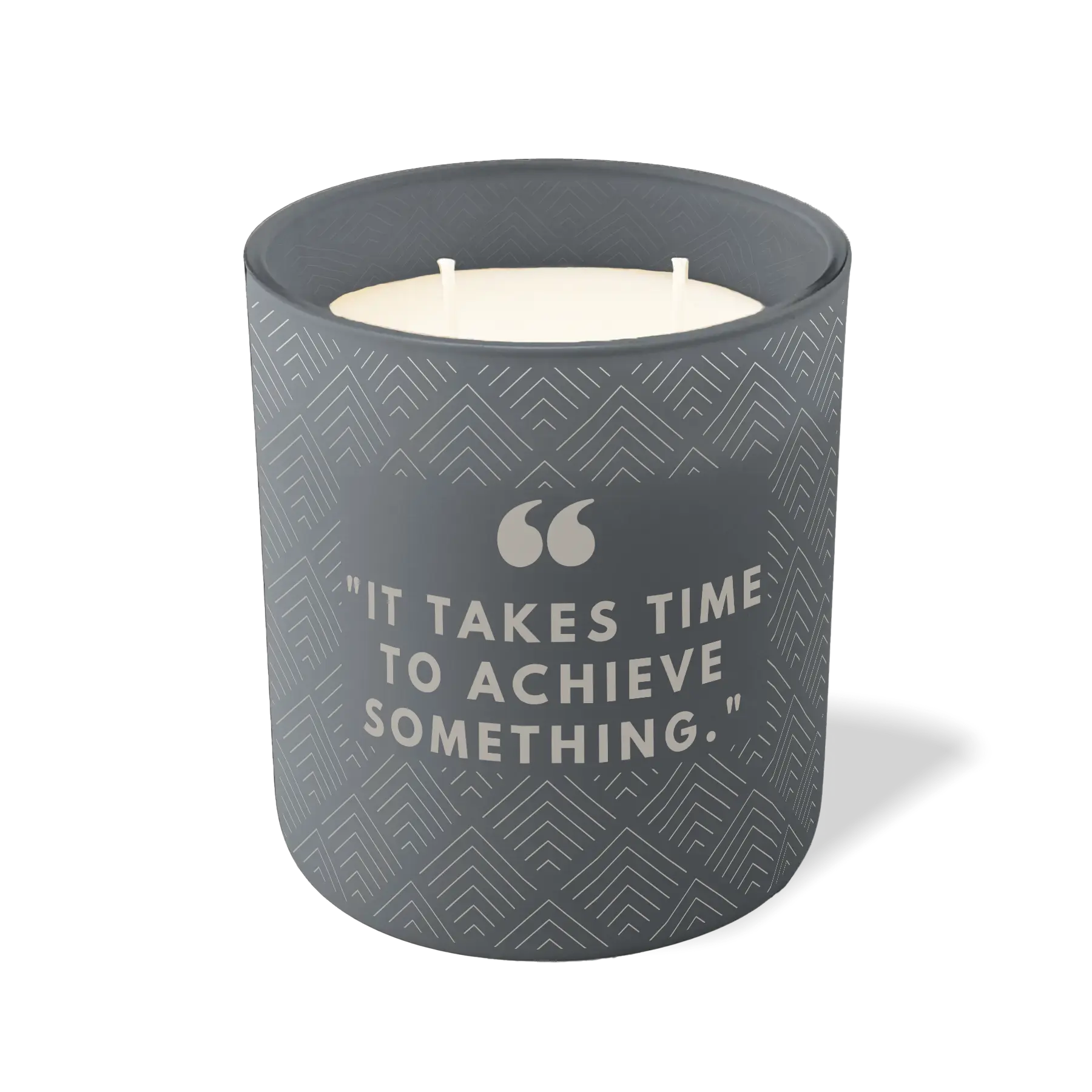 Wild Journey Custom Etched It Takes Time to Achieve Something 12 oz Studio Series Candle in Graphite