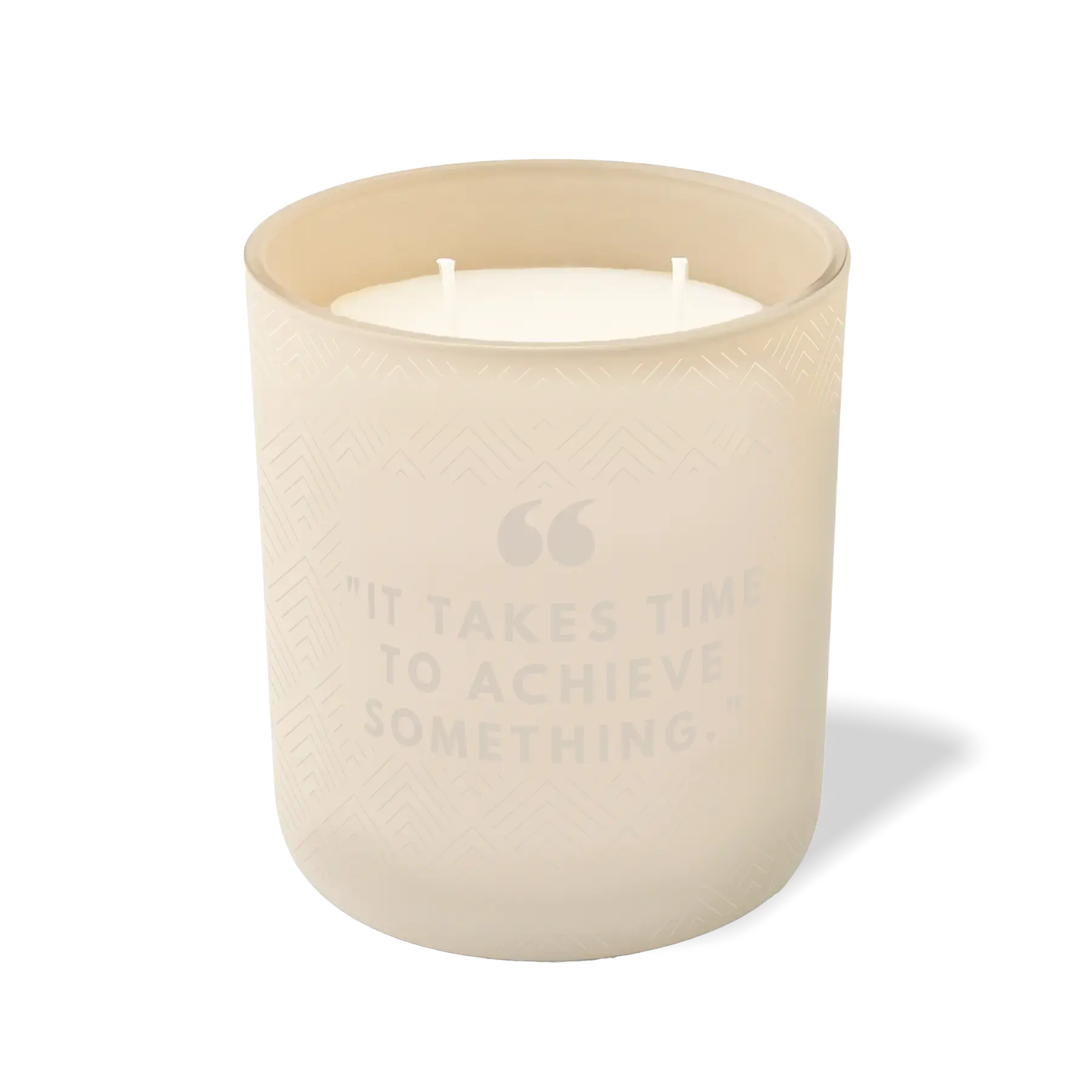 Wild Journey Custom Etched It Takes Time to Achieve Something 12 oz Studio Series Candle in Sand