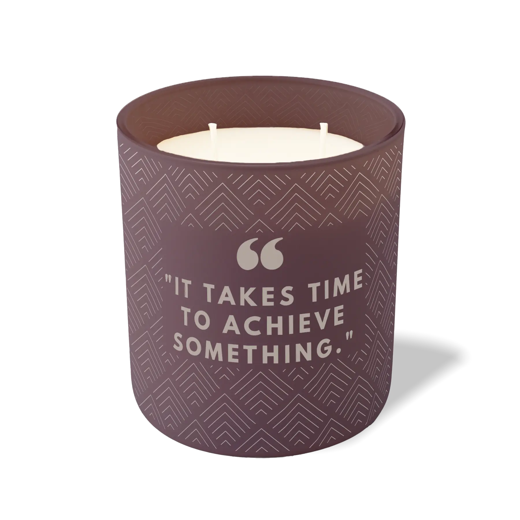 Wild Journey Custom Etched It Takes Time to Achieve Something 12 oz Studio Series Candle in Velvet Plum