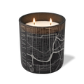 Wild Journey Custom Etched Kansas City Map 12 oz Studio Series Candle in Black
